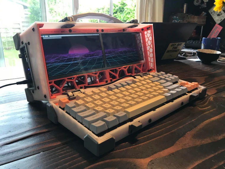 Wallpaper #4LhF25IBJvJKYCmEM_VT173 Dual Screen Cyberdeck in 2021 Technology Diy Raspberry Computer