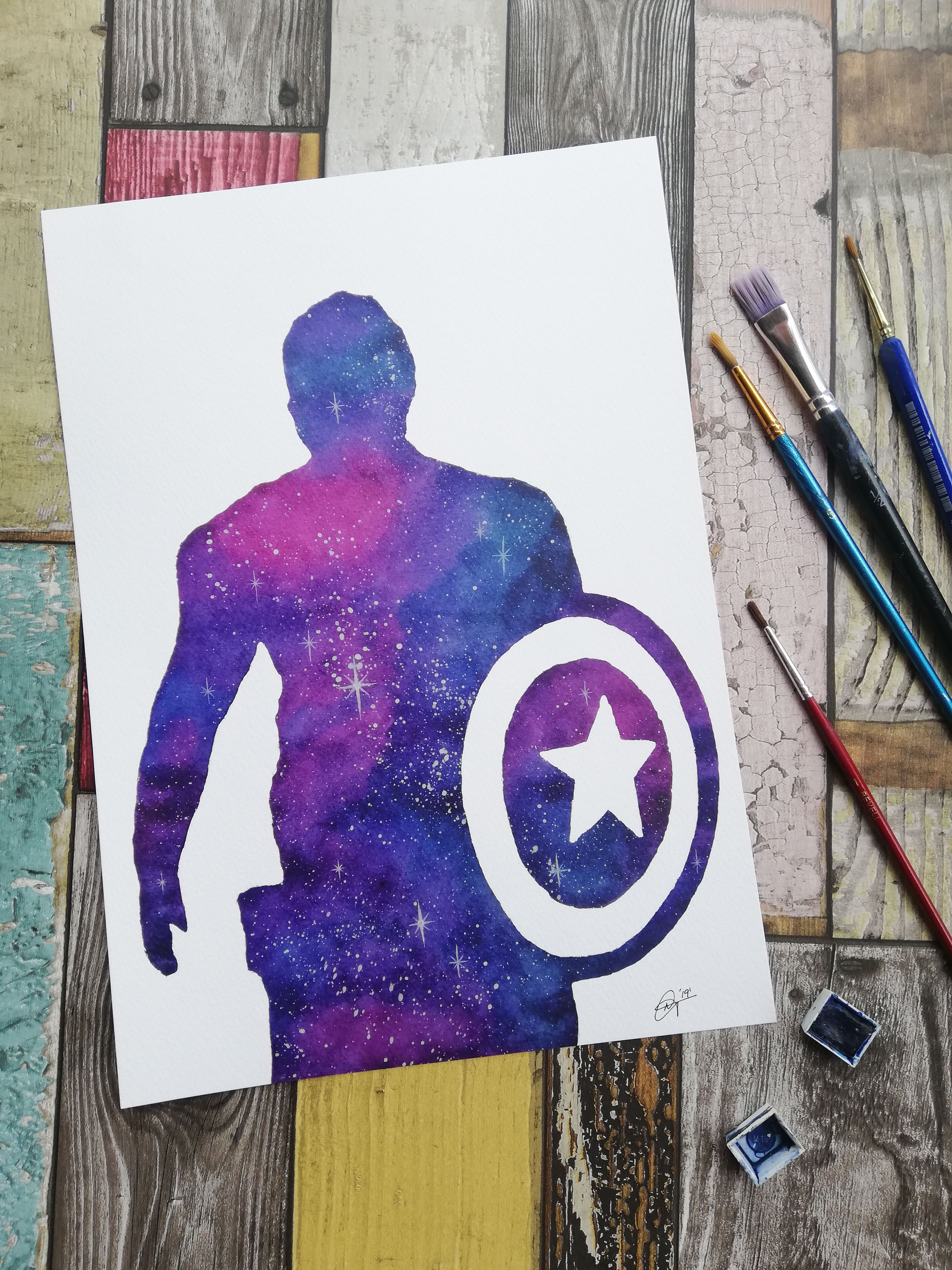 Wallpaper #LzHaNZMB5zzyi_yYW1in211 Captain America Marvel Fan Art Watercolor Art Prints Marvel Comics Art