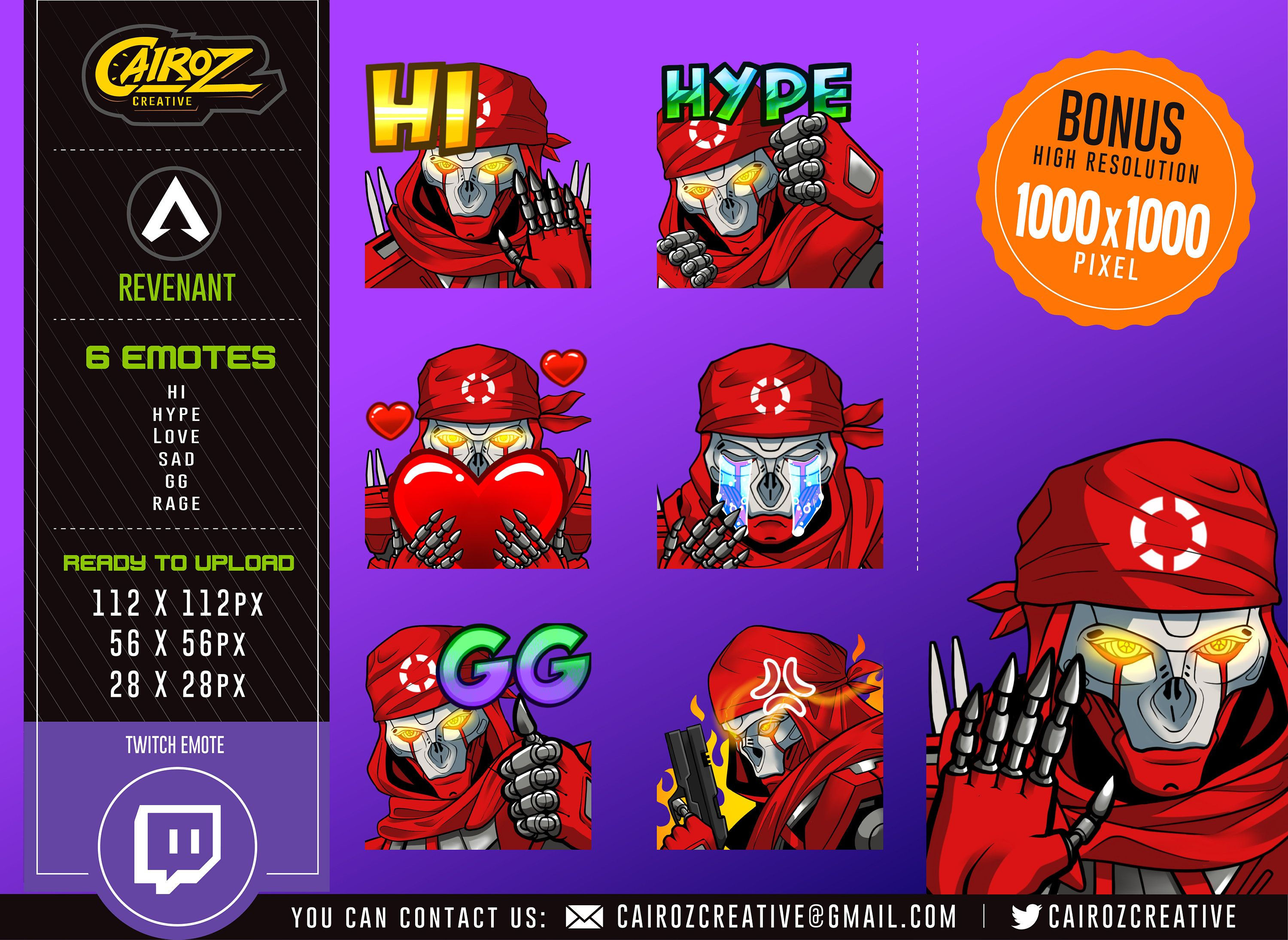 Wallpaper #7FhBNJMBzN9vxX34ITuA82 Revenant Apex Legends Twitch Emotes 6 Emotes Packs by Cairoz Etsy