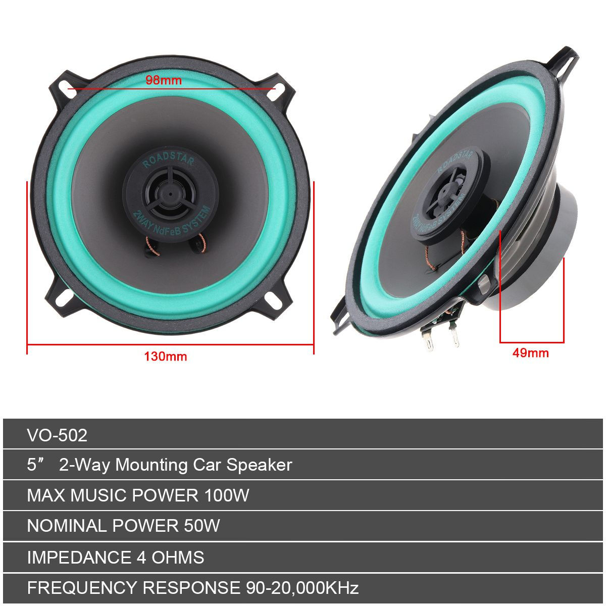 Wallpaper #0GjUI5MBSpphPi3-fza644 100w Universal Car Hifi Coaxial Speaker 4 or 5 Inch Vehicle Door