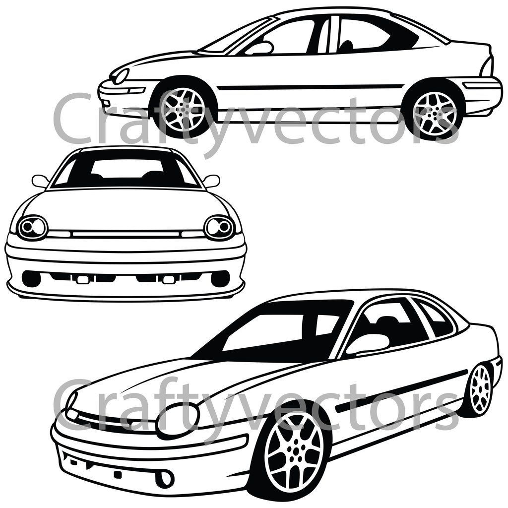 Wallpaper #10d38 Dodge Neon Srt4 Front View Svg Pdf Dxf Png Eps Illustration Etsy