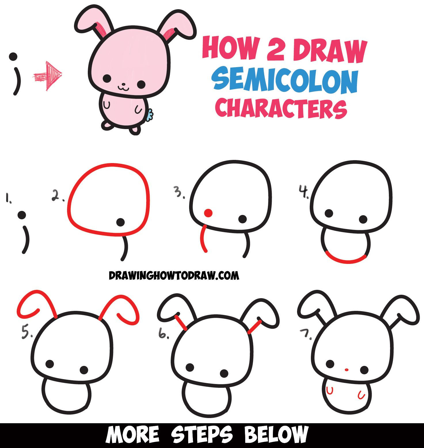 Wallpaper #HGf7BZMBSpphPi3-cL-n92 How to Draw Cute Cartoon Characters from Semicolons Easy Step by Step