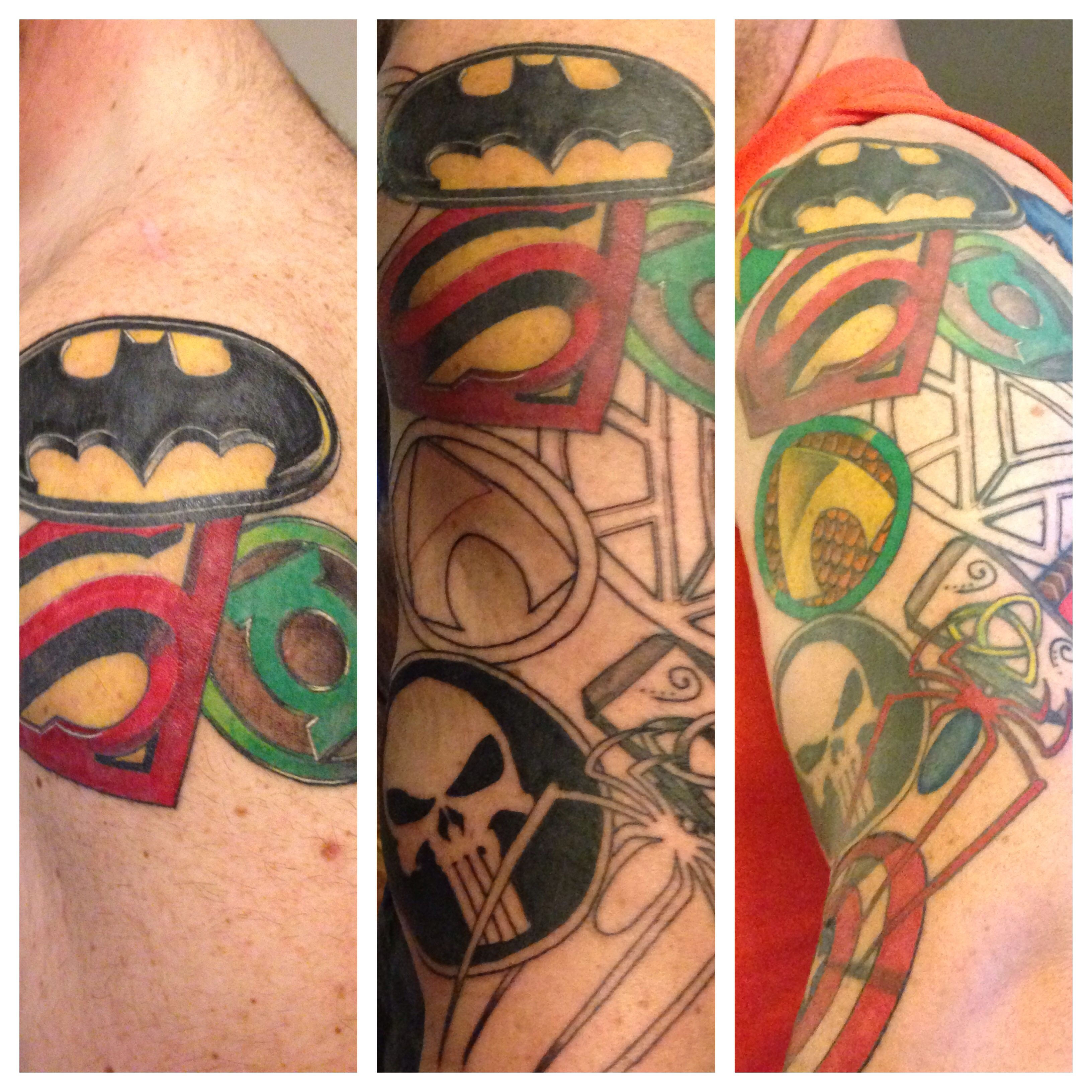 Wallpaper #DxlfO48BtGB6xQ78grB711 The Beginning Middle and Almost Done Super Hero Tattoo Sleeve Batman