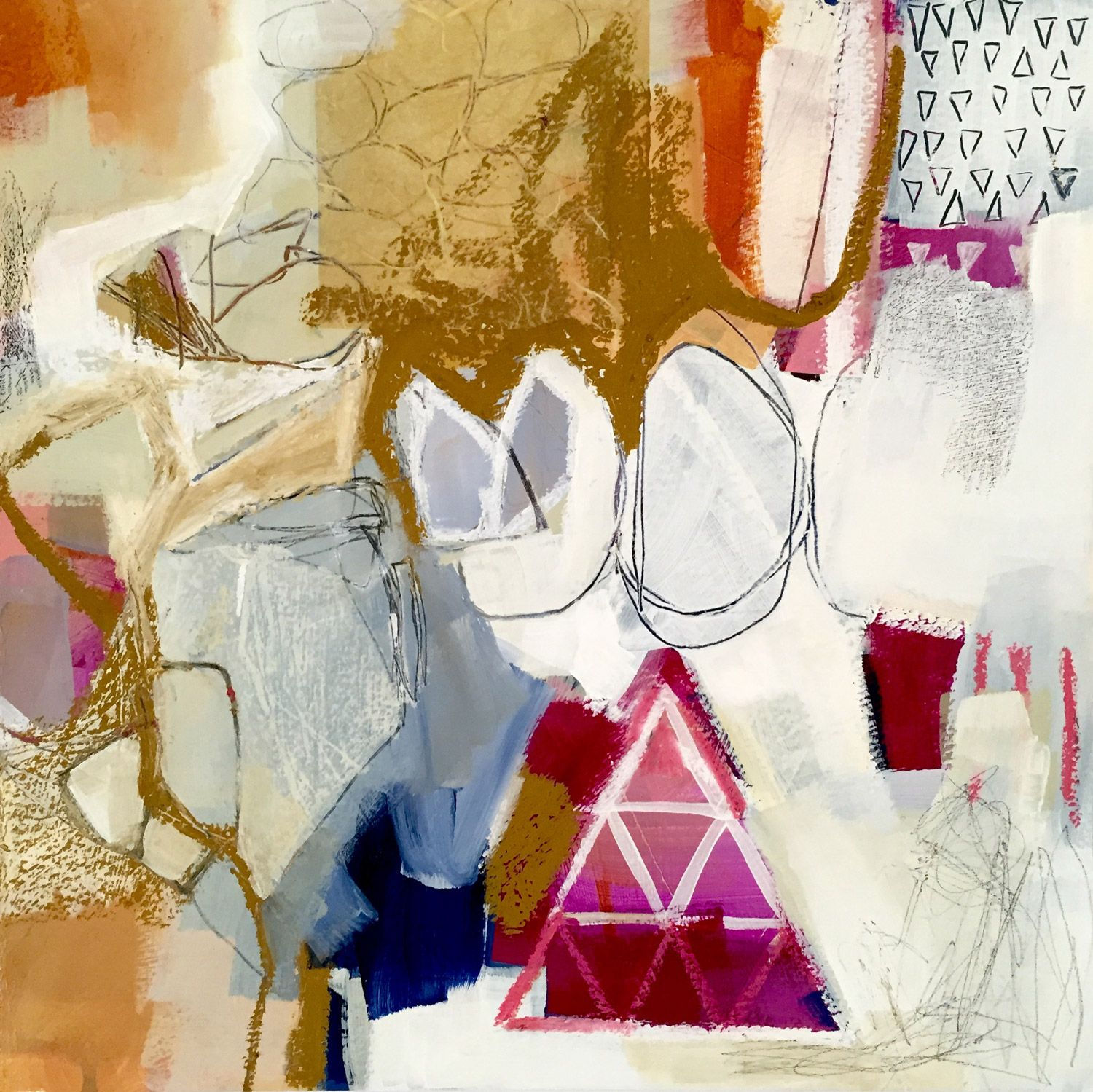 Wallpaper #6mcM8ZIBSpphPi3-jmn8145 The Two Triangles 12x12 Acrylic on Paper the Two Triangles Tumbled Down