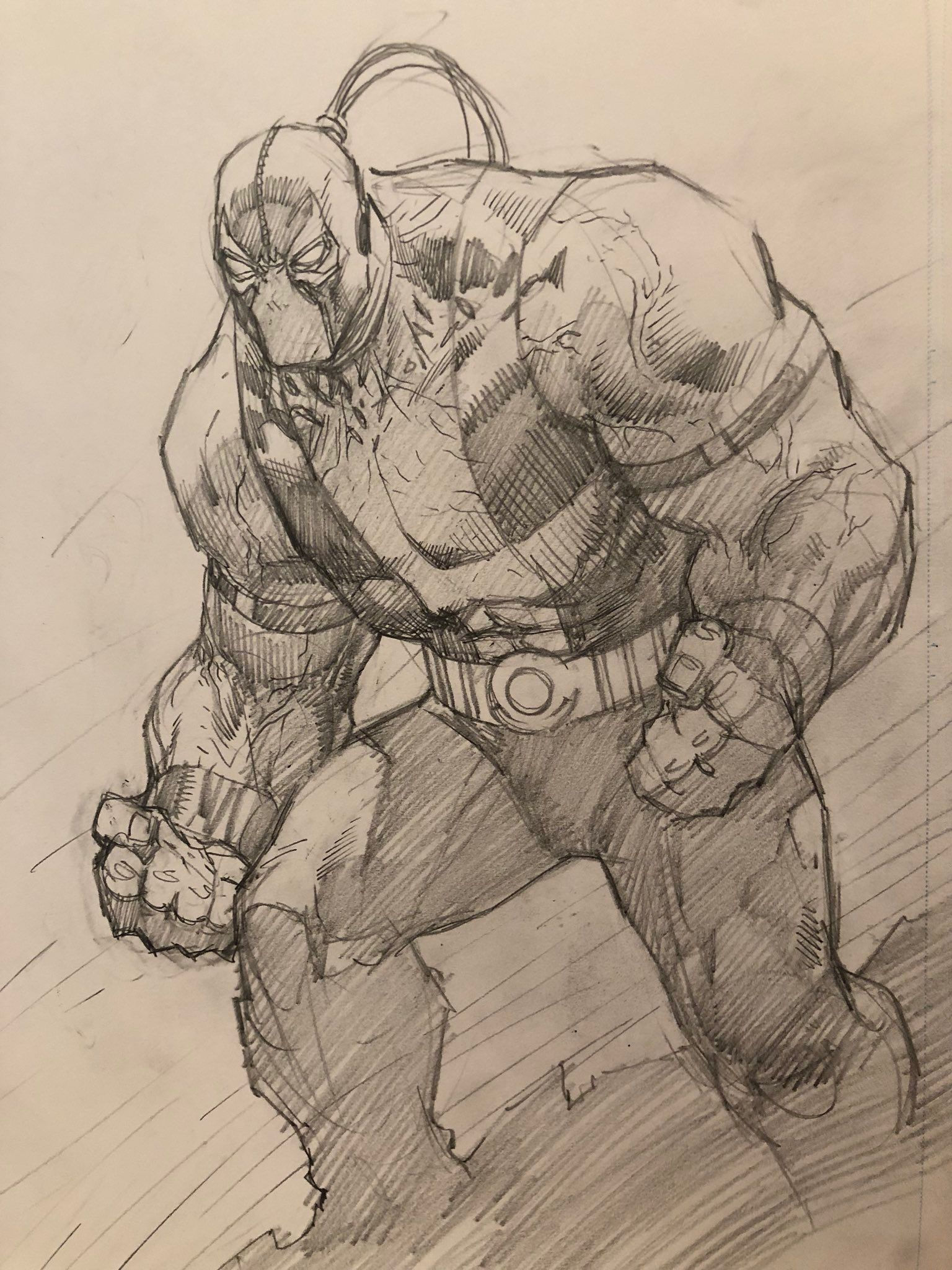 Wallpaper #xGdJ95IBSpphPi3-d4V582 Bane Jim Lee Comic Art Sketch Comic Drawing Art Sketches Batman