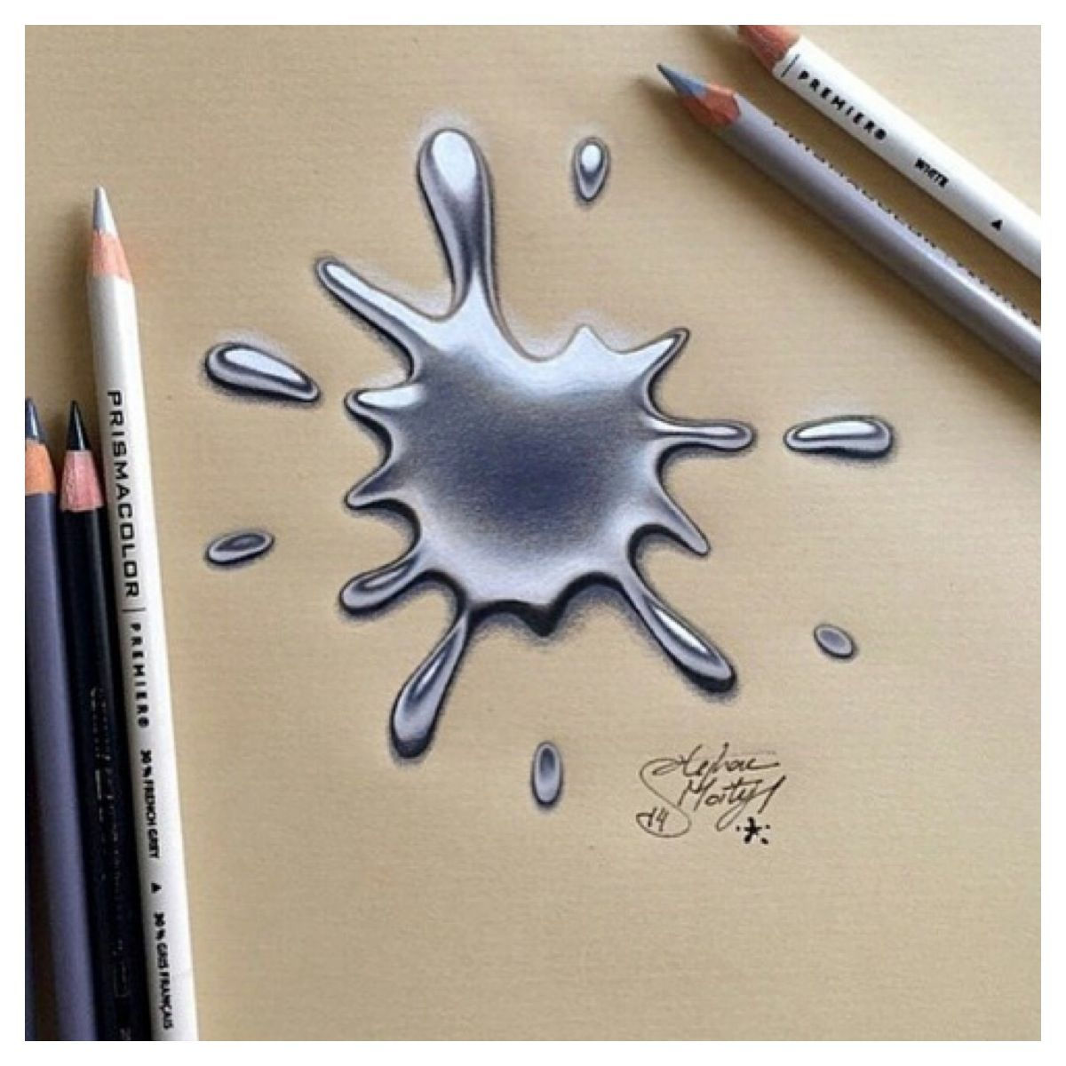 Wallpaper #v2f5DpMBSpphPi3-6exg202 Splash 3D Pencil Drawings Colored Pencil Drawing Coloured Pencils