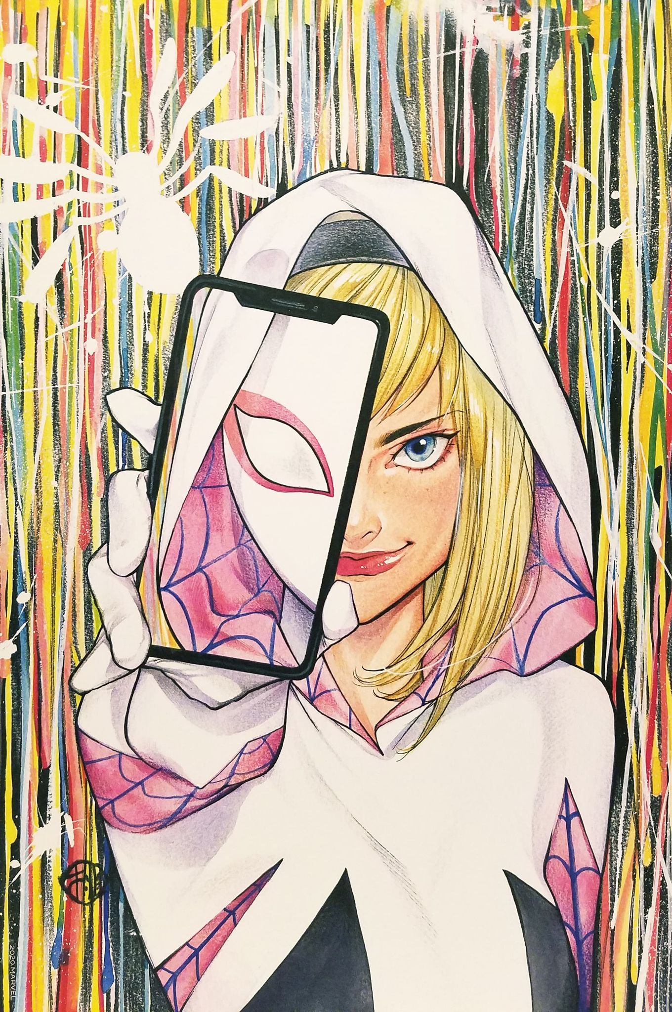 Wallpaper #g_RLOZMBKFX8bn3rLHYG16 Spider Gwen Ghost Spider by Peach Momoko 95x1425 Art Print Marvel