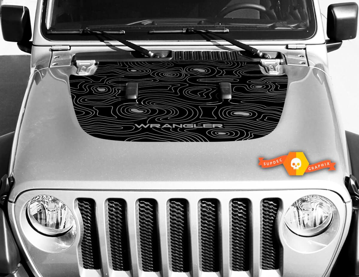 Wallpaper #uxnyO48BtGB6xQ78DbJj55 Jeep Hood Vinyl Blackout Topographic Map Decal Sticker Text Wrangler