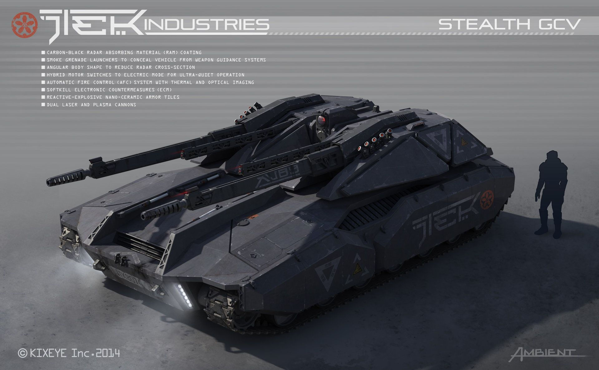 Wallpaper #h2jeIZMBSpphPi3-BDEJ189 Ground Combat Vehicle Concept for the Stealth Based Corp in an