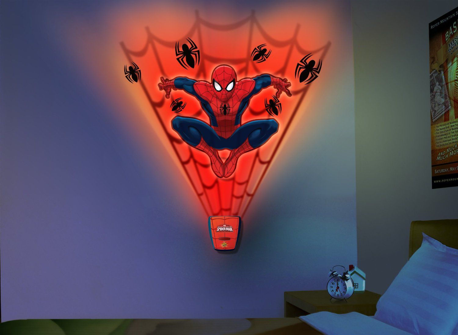 Wallpaper #mBosT5MB1yWOL4qgU35g88 Amazoncom Uncle Milton Wild Walls Spider Man Light and Sound Room