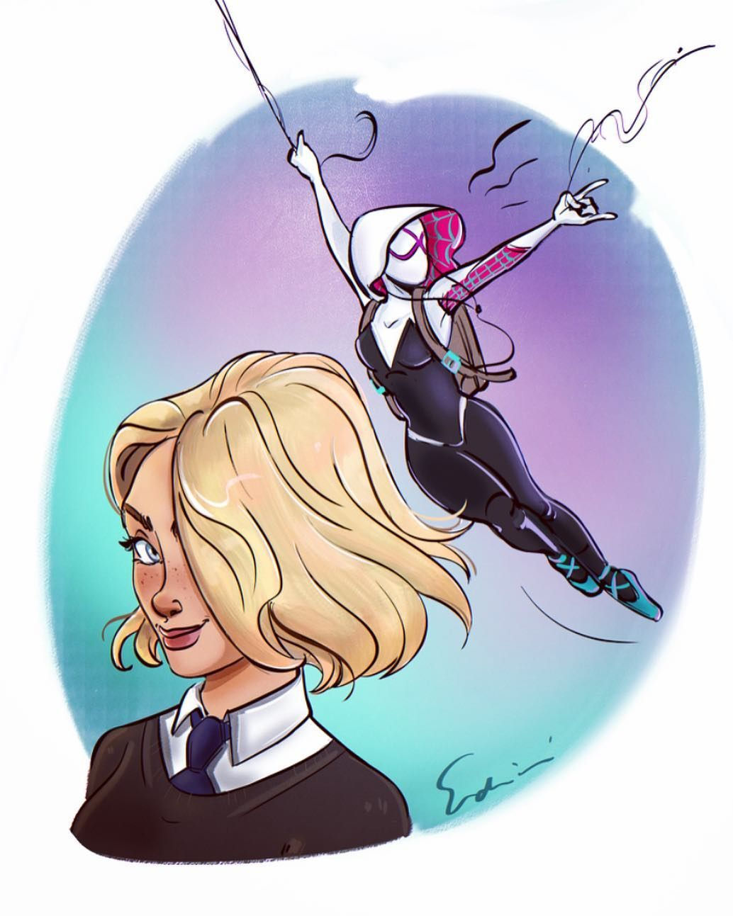 Wallpaper #AfSaOpMBKFX8bn3rEnm388 Samanta Erdini on Instagram Fast Sketch Spider Gwen Spidergw