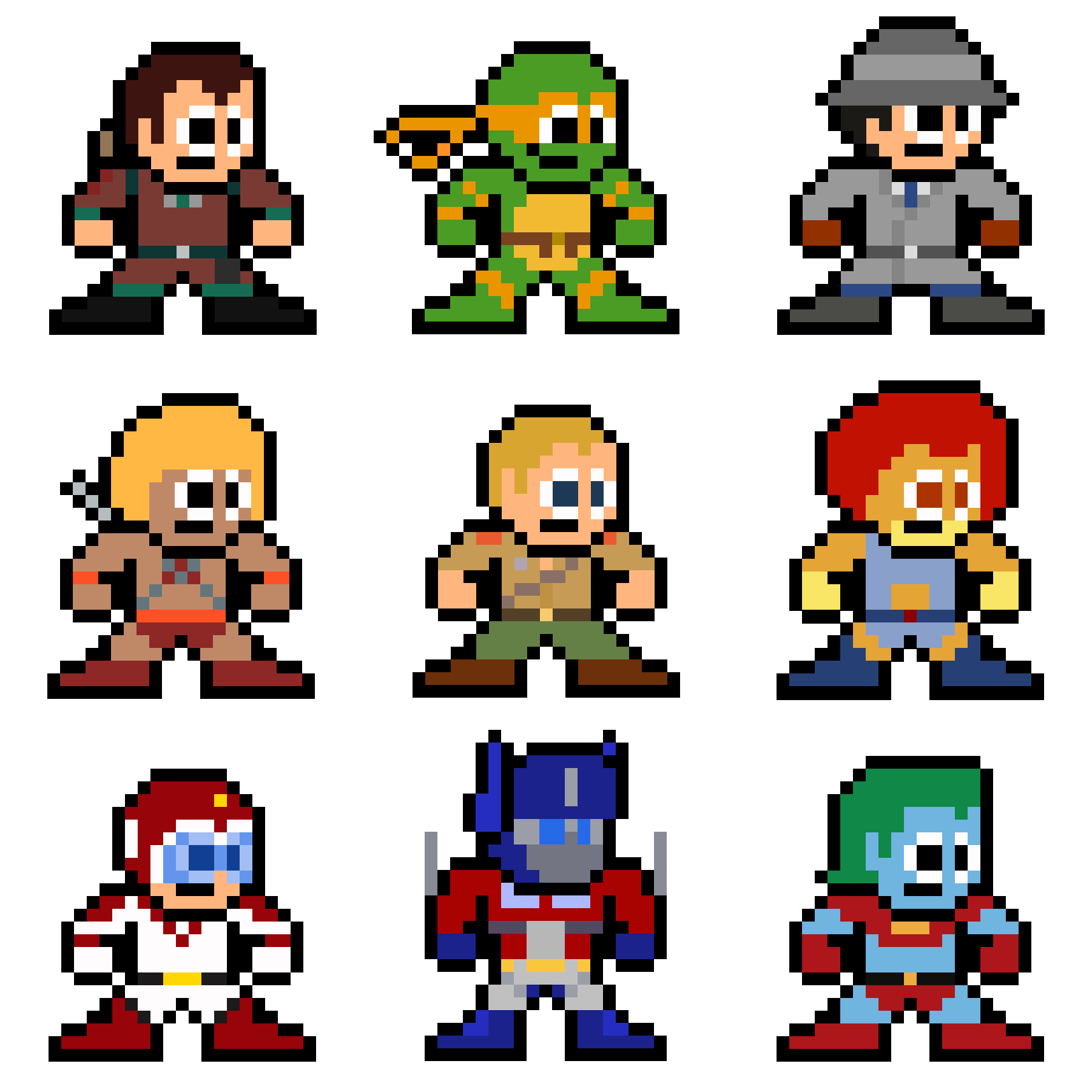 Wallpaper #42exDJMBSpphPi3-h9_r77 8 Bit 80s Cartoon Heroes 80s Cartoon Pixel Characters Pixel Art