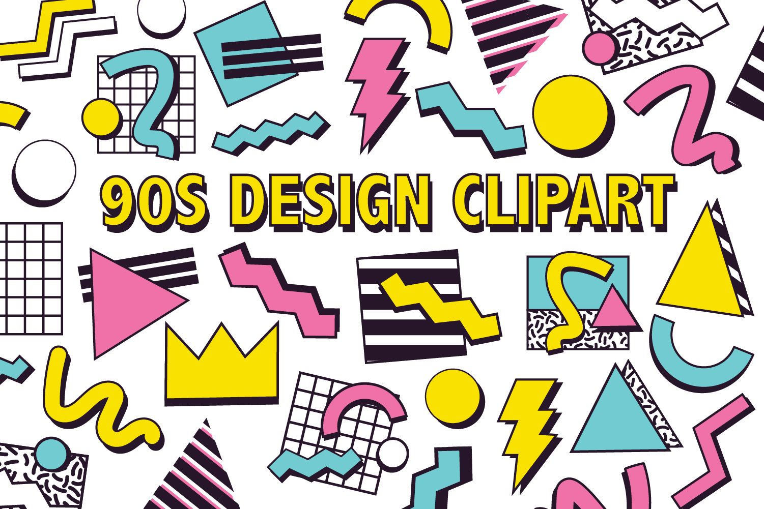 Wallpaper #QIf_MZMBPAdmKxa2_2NZ273 90s Design Clipart Retro 90s Graphic Design Element Icons Bold and
