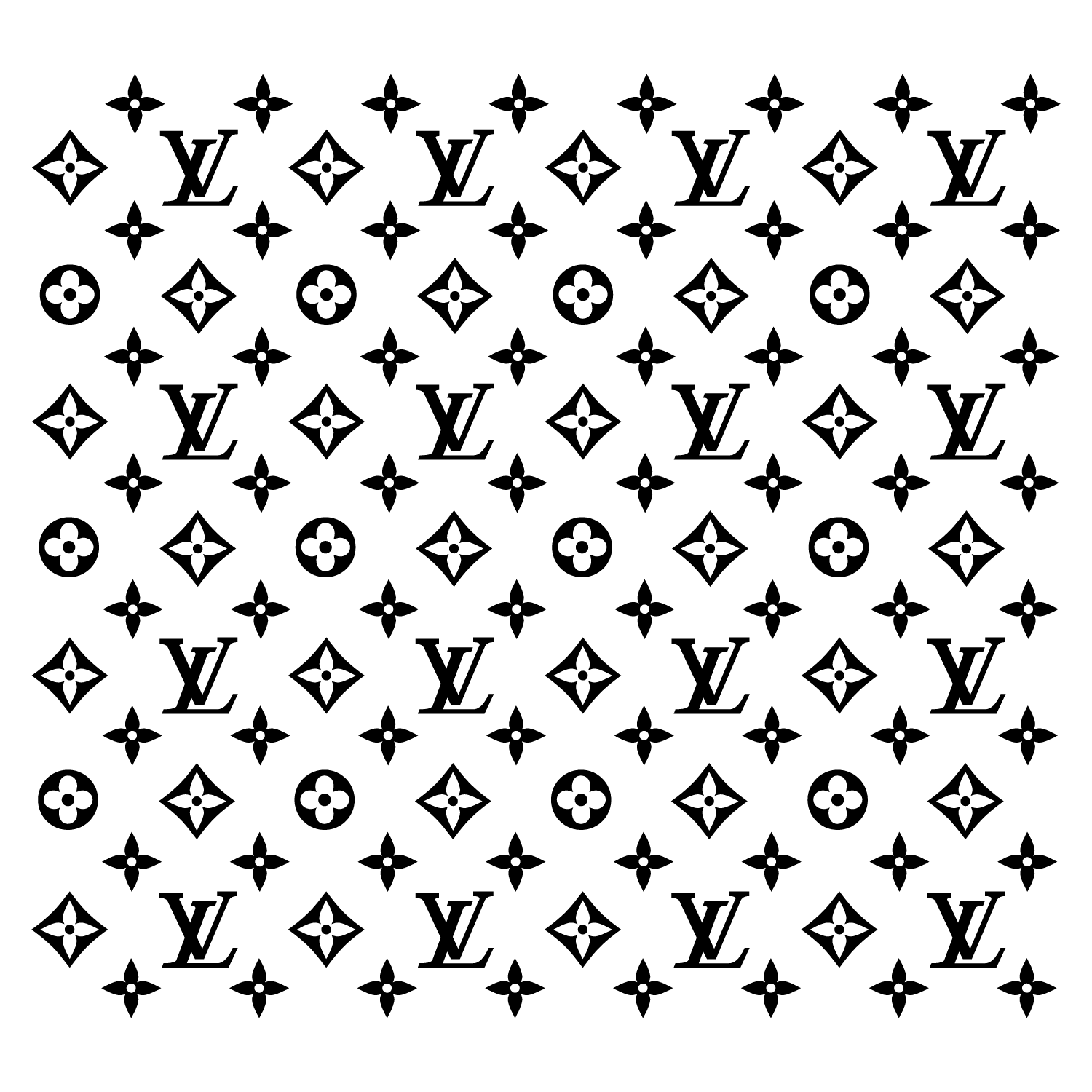 Wallpaper #UmfG5ZIBSpphPi3-tDHV59 The Louis Vuitton Pattern is Shown in Black and White with Stars All