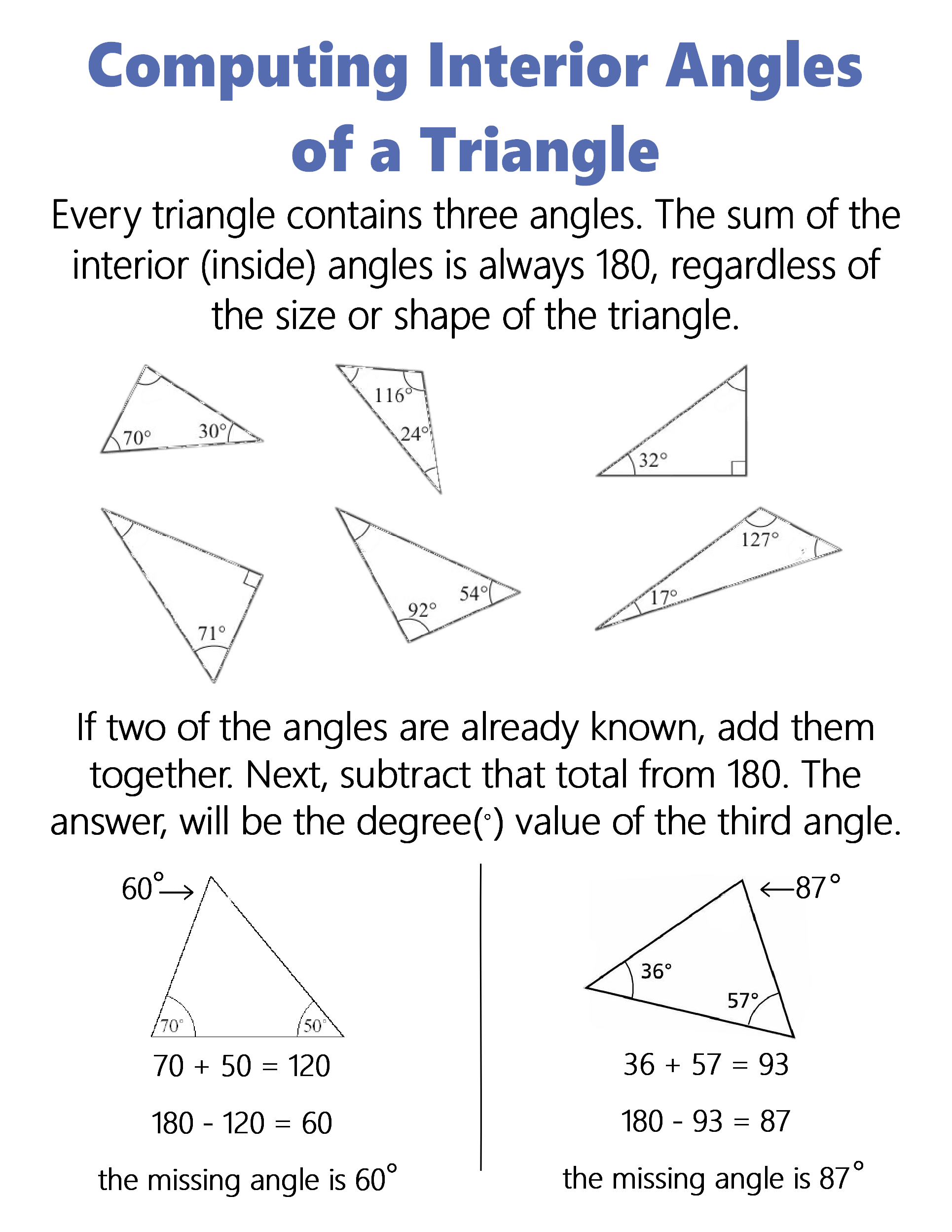 Wallpaper #VWcrC5MBSpphPi3-B9iE480 Computing Interior Angles of a Triangle Anchor Chart Jungle Academy