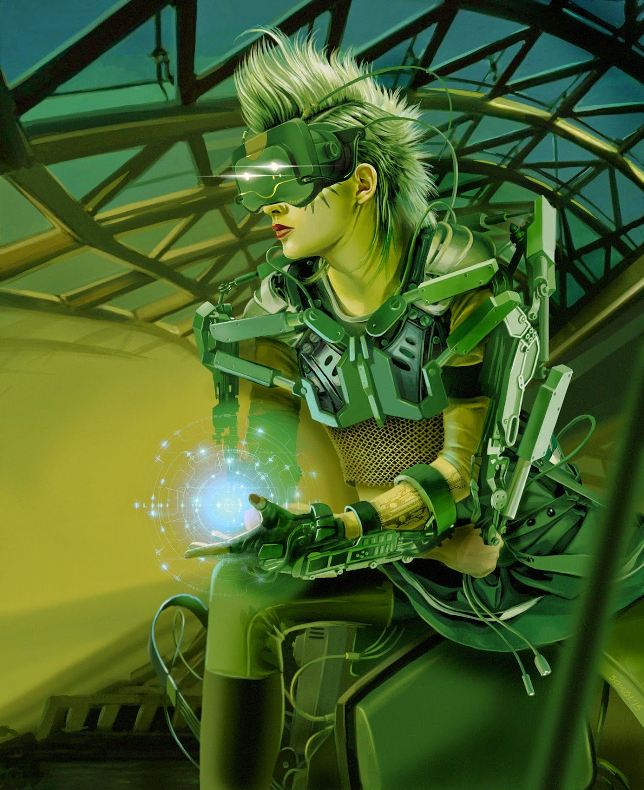 Wallpaper #fLyFO5MBMDFIMcjN7X9M296 Piotr Sokolowski Cyberpunk Cyberpunk Zelda Characters Fictional