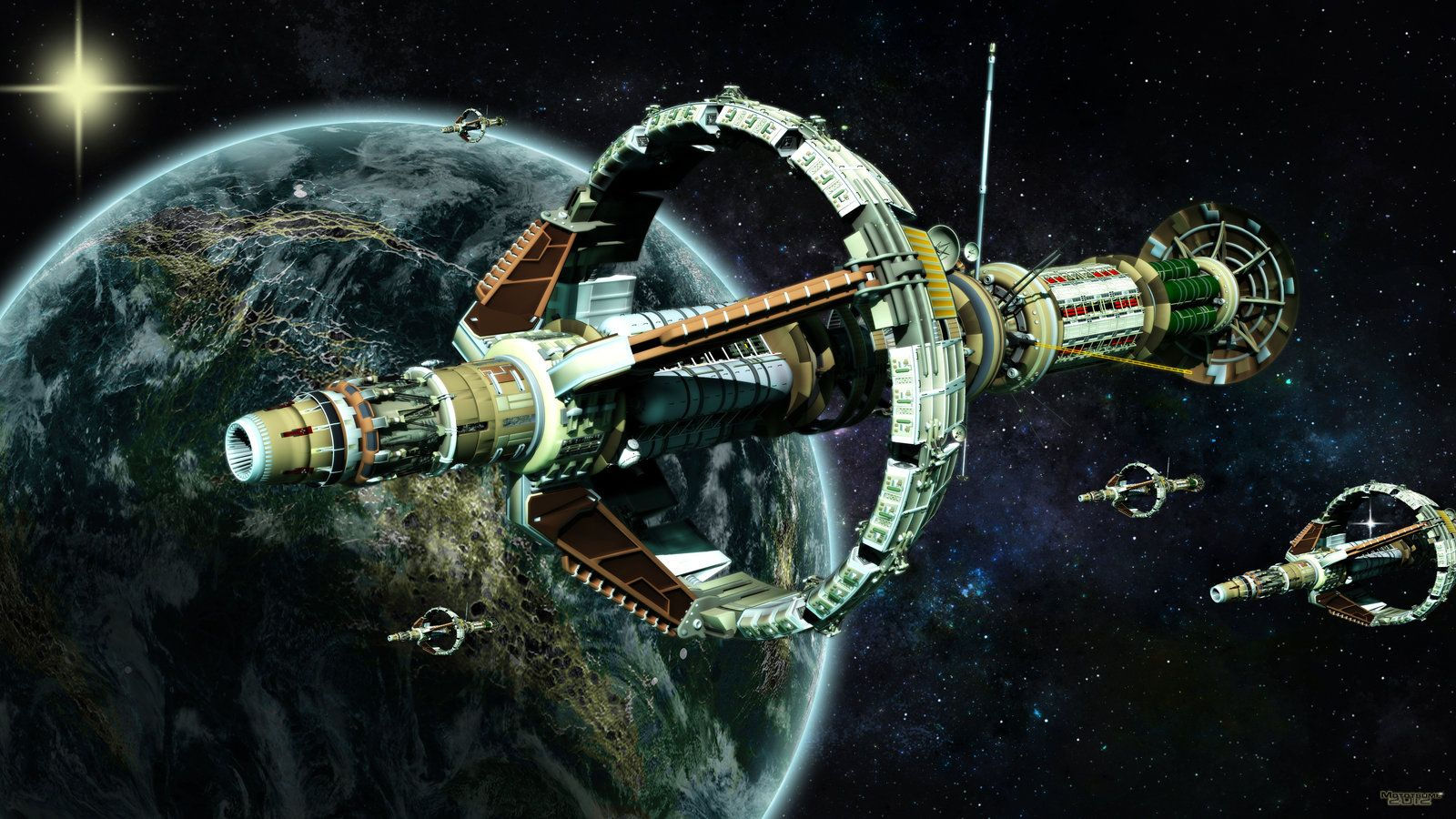 Wallpaper #anfAJ5MB-pgBXx60OqcO170 The Colony Ships Arrive in System by Mototsumedeviantartcom on