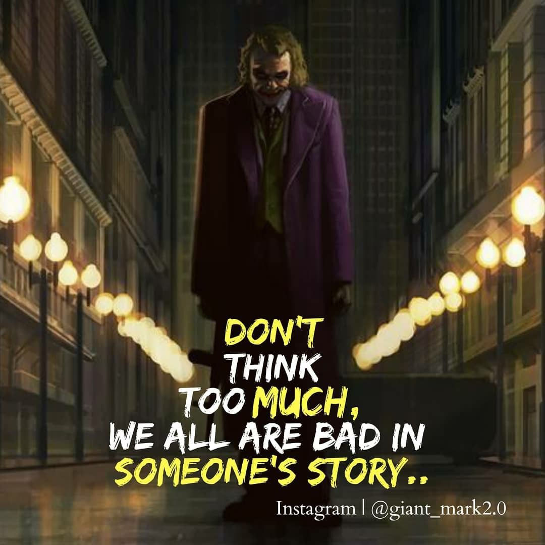 Wallpaper #AGeC-pIBSpphPi3-h5EP192 Dont Think Too Muchwe All Are Bad in Someones Story Heath Ledger