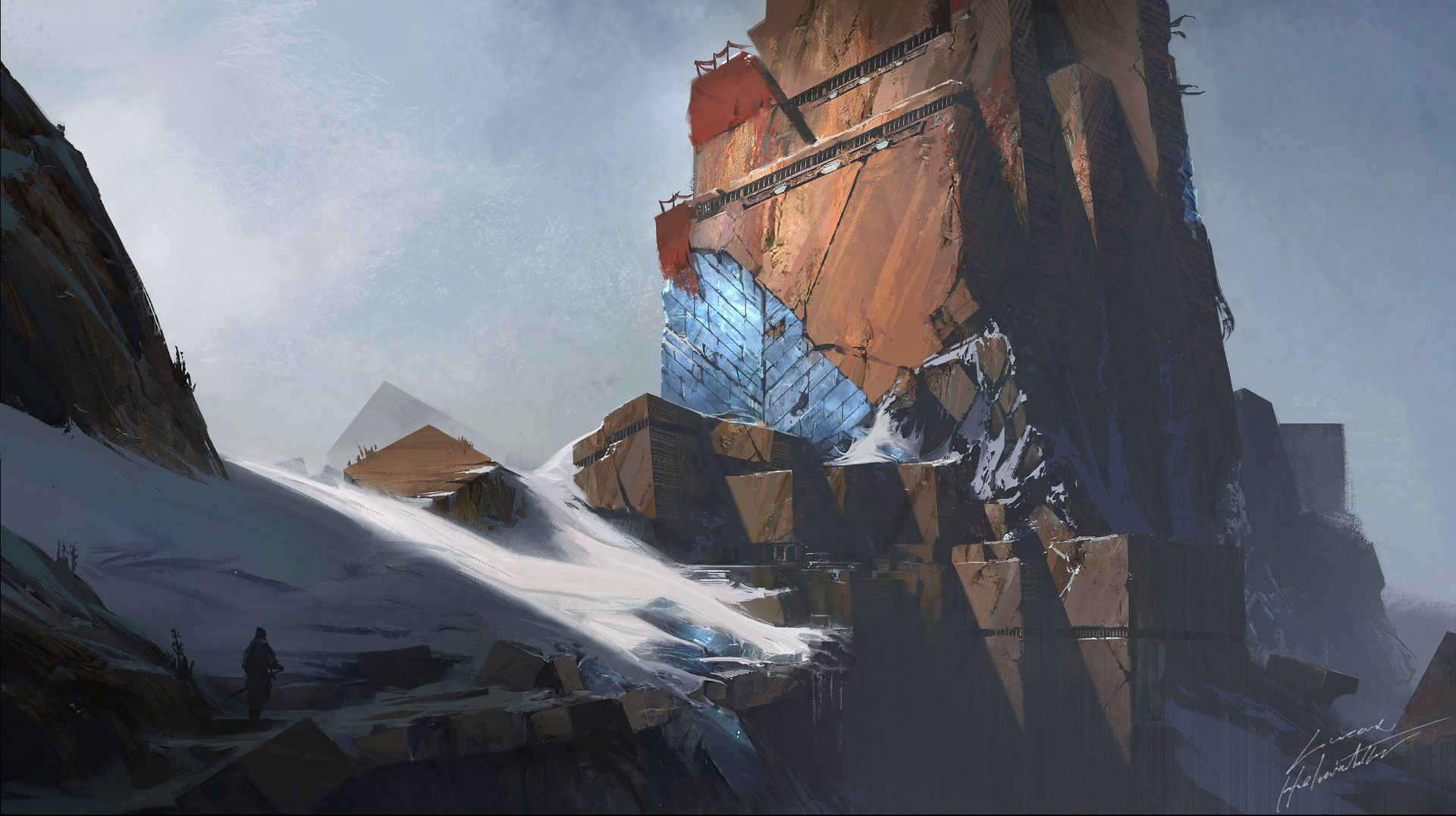 Wallpaper #M3078o4Bnwiau_P6VQu358 Artstation Mountain Fortress Lucas Helmintoller Fortress Concept