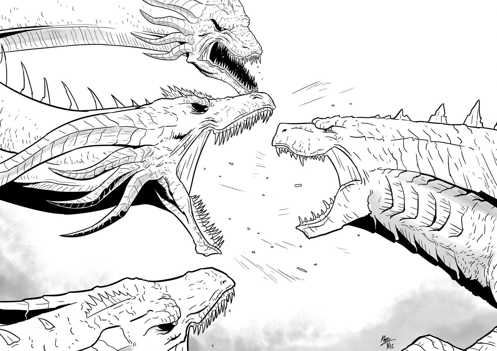 Wallpaper #wEDgL5MBJhL2WPbaU77v286 Godzilla vs King Ghidorah Drawing Easy Godzilla V Kong by Garayann on
