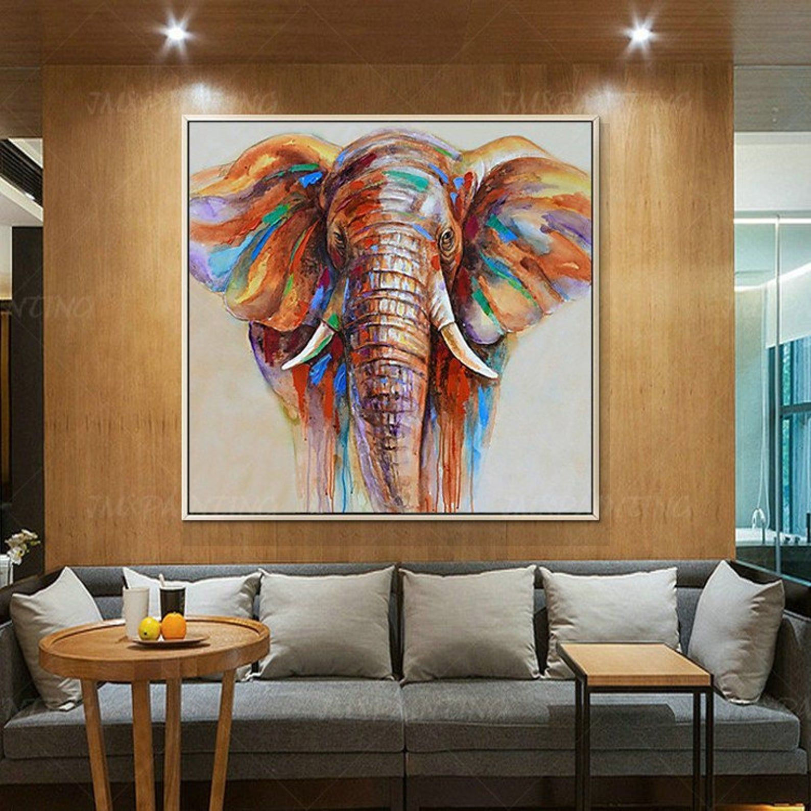 Wallpaper #xQOFYpMBpyOg8YnEvdI-106 Elephant Painting Impressionist Elephant Extra Large Wall Art Etsy