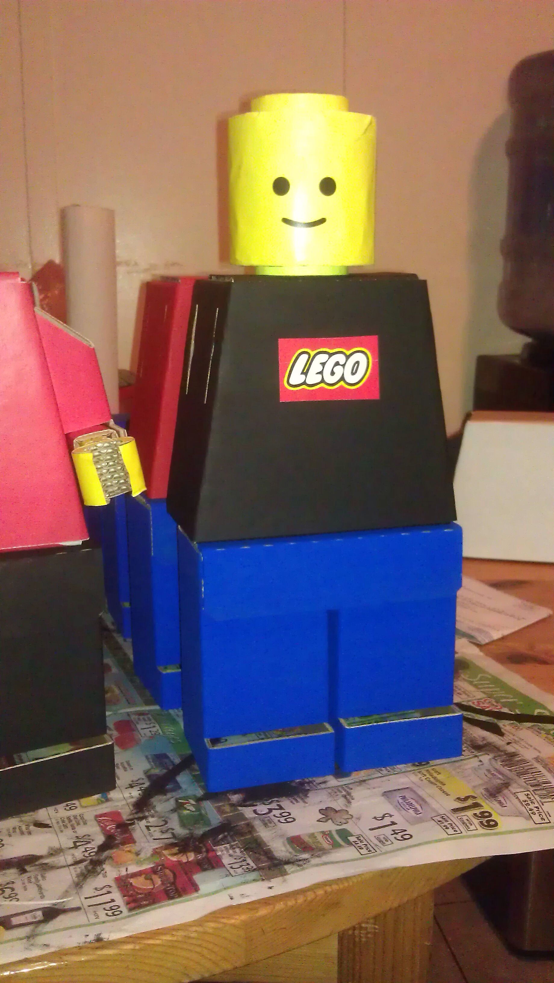 Wallpaper #_l7fMpMBborbLbczQF97342 Lego Man Made Out of Cardboard Lego Party Lego Man Lego