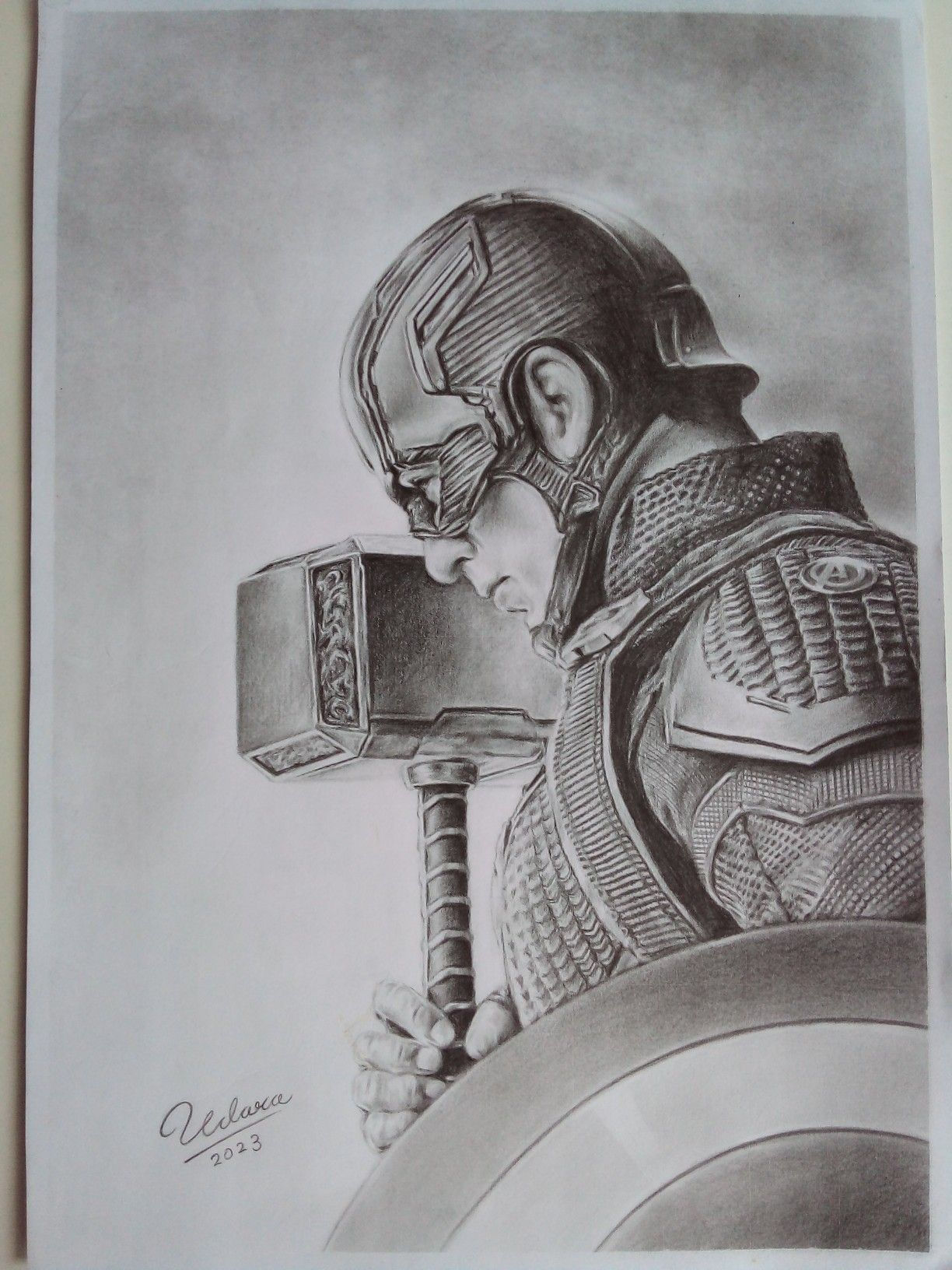 Wallpaper #5md7-pIBSpphPi3-k5Dd143 Captain America Pencil Art Nel 2024 Disegni