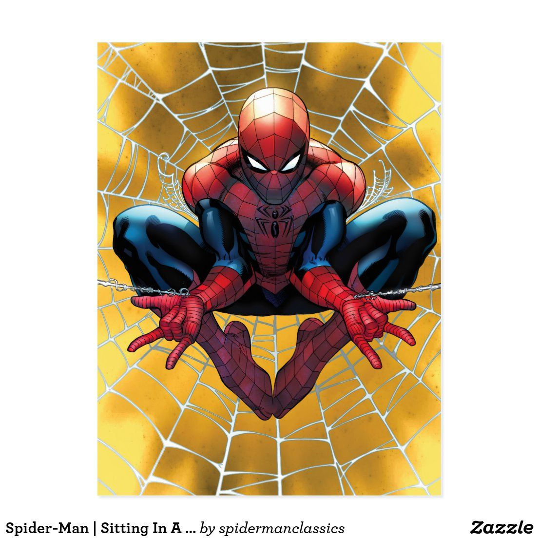 Wallpaper #6xkvDo8BtGB6xQ78WljB36 Spider Man Sitting in a Web Postcard Zazzle Spiderman Spider