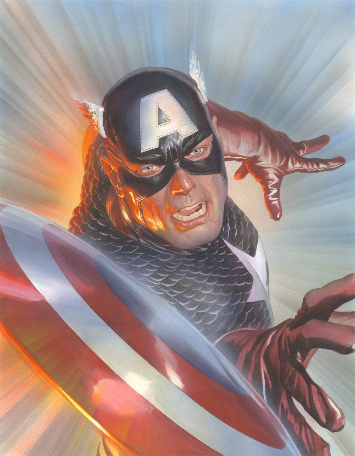 Wallpaper #zWdQ-ZIBSpphPi3-lozD147 Alex Ross Signed Marvelocity Captain America Giclee on Canvas Etsy in