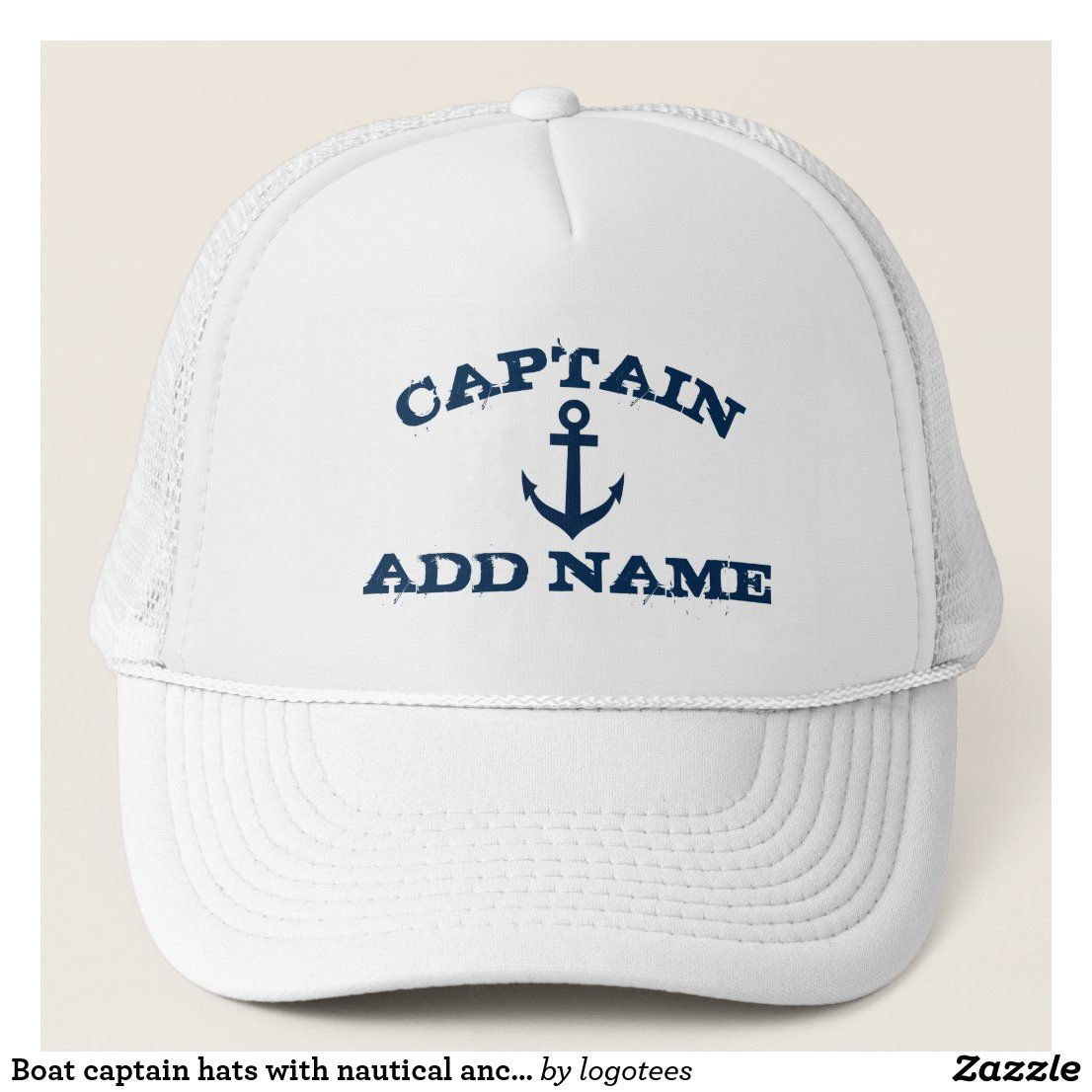 Wallpaper #cDGeNZMB5zzyi_yYDle4259 Boat Captain Hats with Nautical Anchor and Name Zazzle