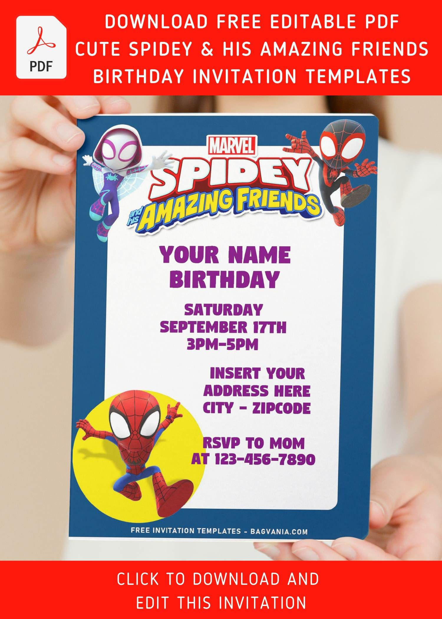 Wallpaper #xfSCOpMBKFX8bn3rw3gp329 Free Editable Pdf Spidey and Ghost Spider Birthday Invitation