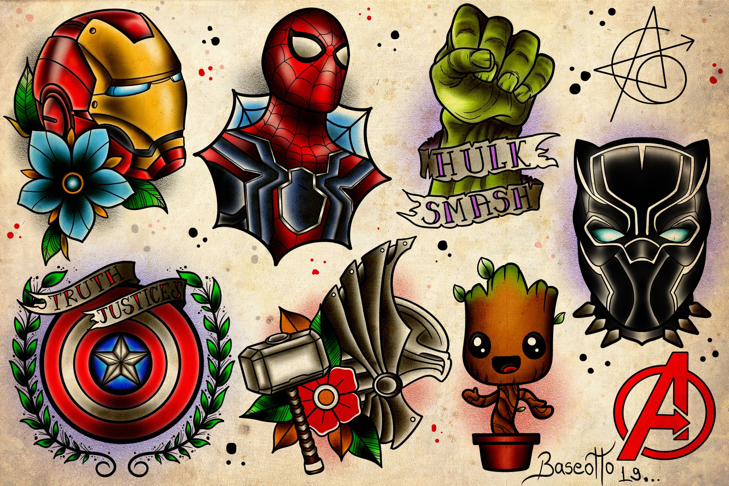 Wallpaper #gVhtNJMBzN9vxX34_jyk41 Marvel Tattoo Drawings