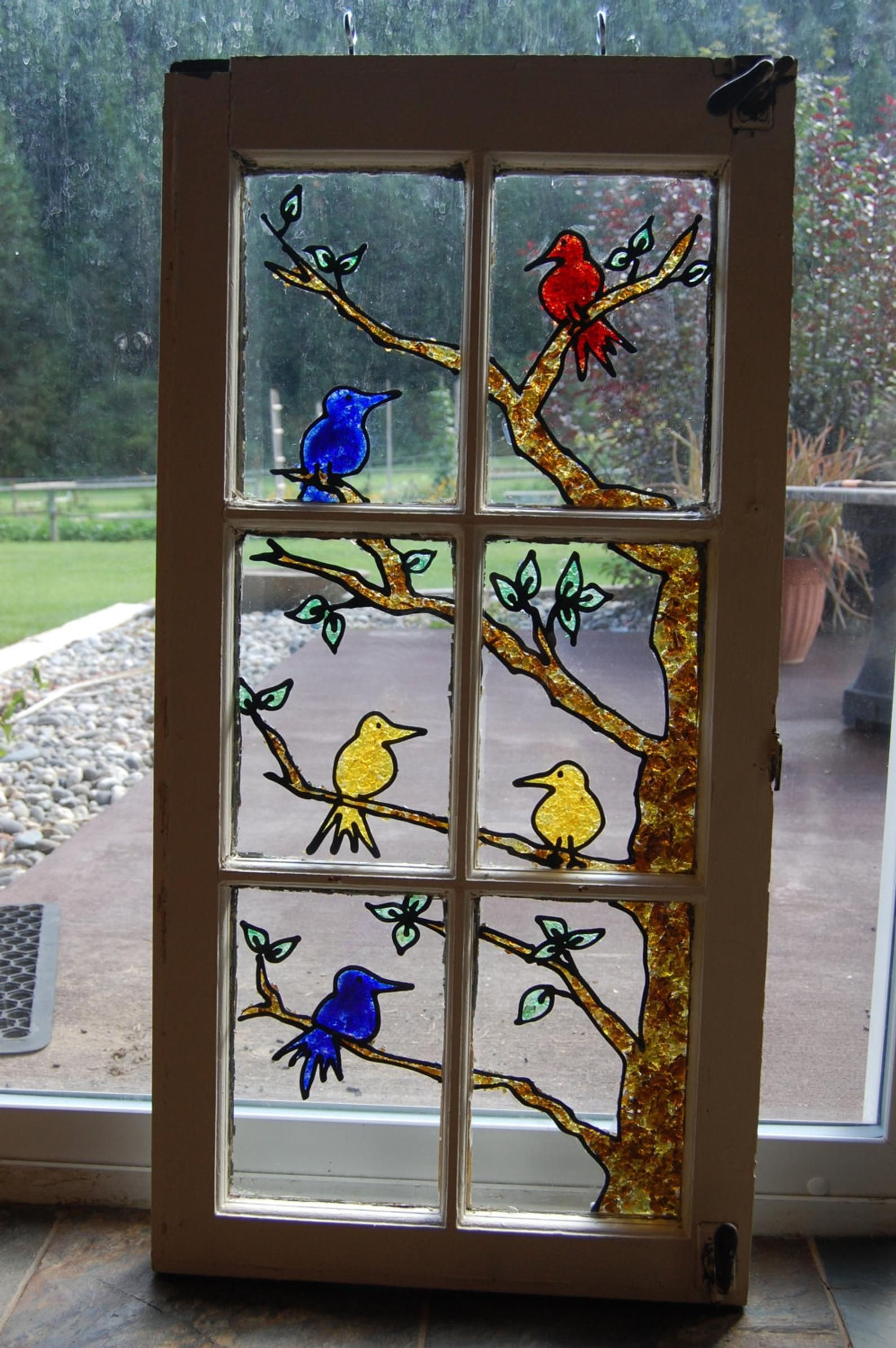 Wallpaper #5be1b Diy Stained Glass on Old Window Pane with Design Masters Tint It