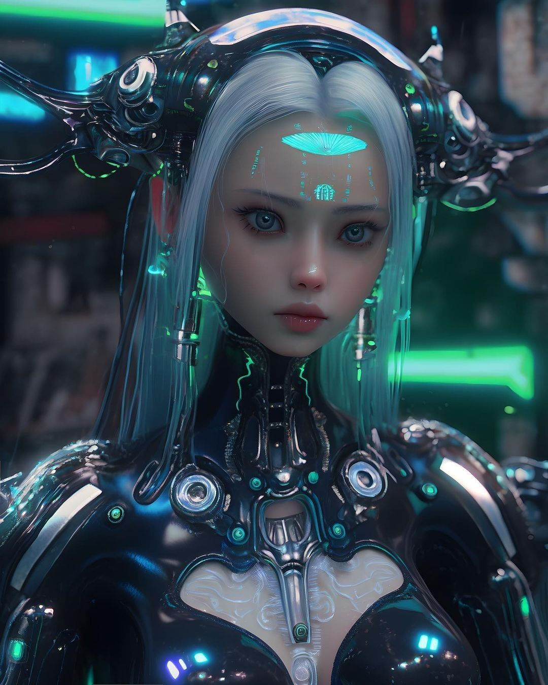 Wallpaper #N2er-5IBSpphPi3-ZJXN174 Female Cyborg Cyborgs Art Anime Dolls Cyberpunk Art Digital
