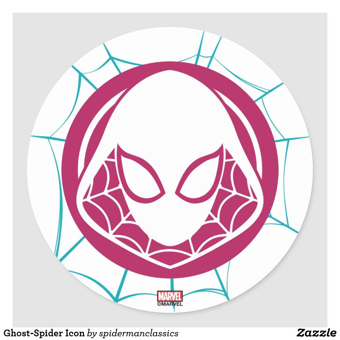 Wallpaper #g_RLOZMBKFX8bn3rLHYG110 Ghost Spider Icon Classic Round Sticker Female Spiderman Hero