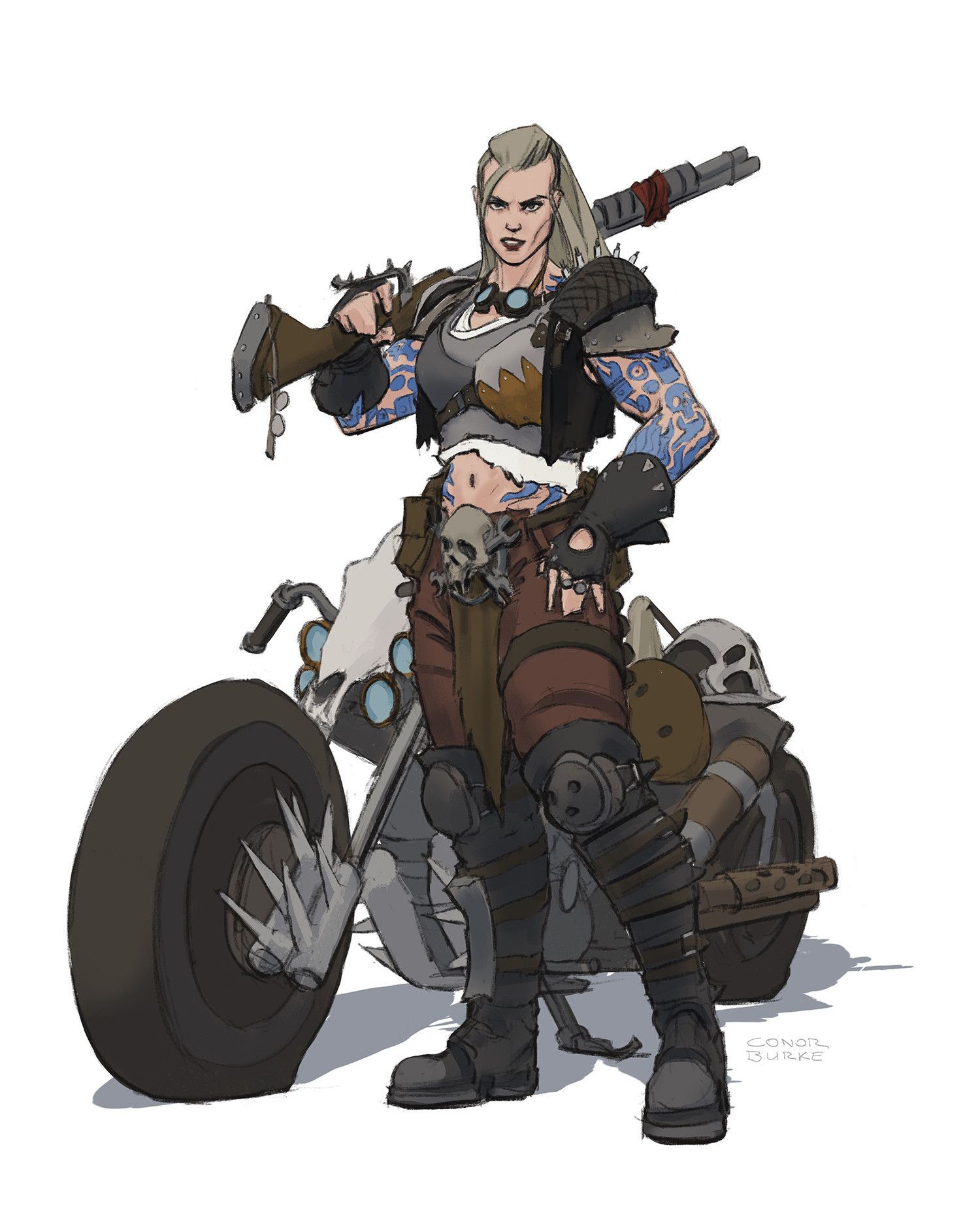 Wallpaper #WkD9LpMBJhL2WPbal7s-166 Artstation Biker Conor Burke Apocalypse Character Sci Fi Concept