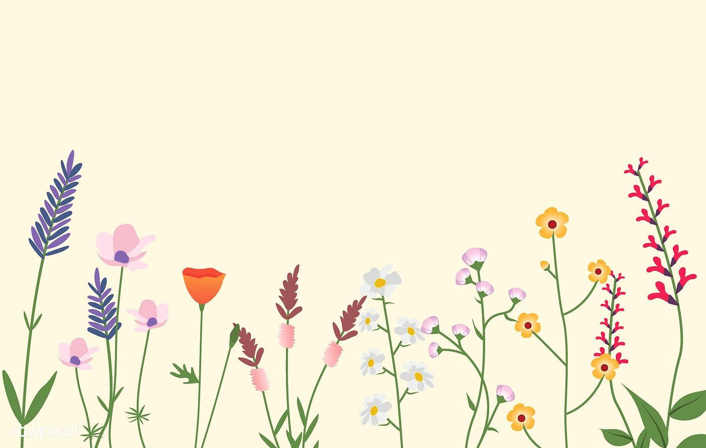 Wallpaper #12hXIpMBSpphPi3-bTLG233 Variety of Wild Flowers Vector Illustration Free Image by Rawpixel