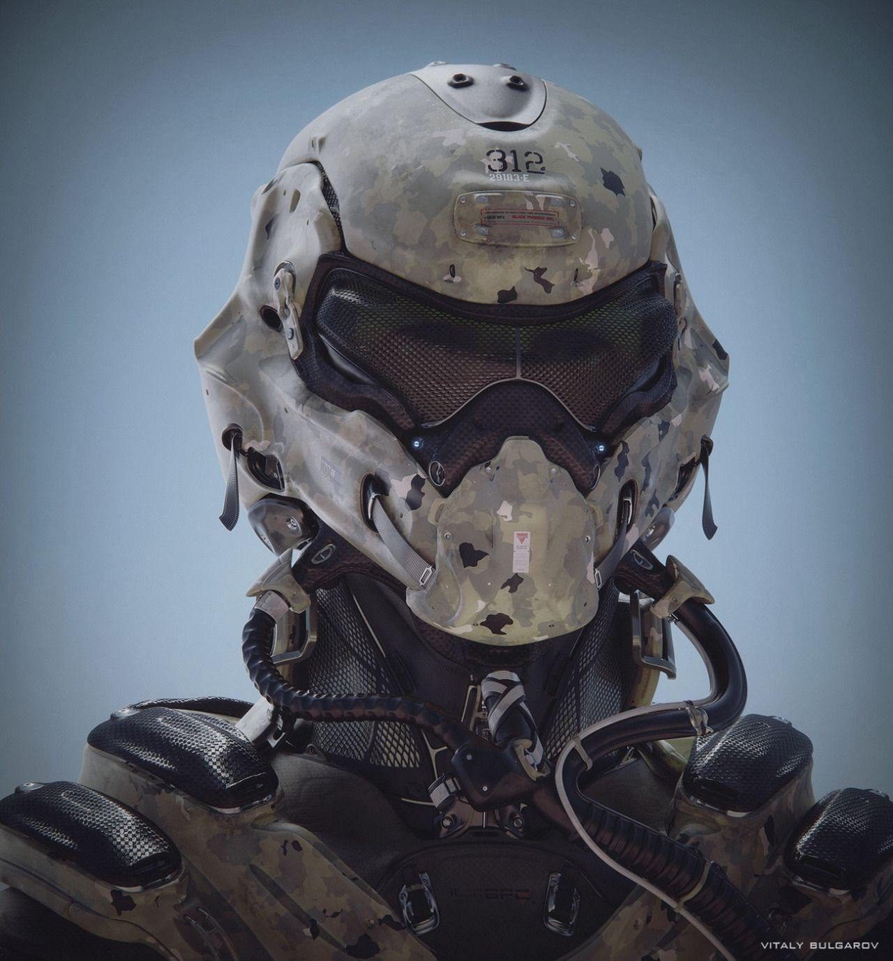 Wallpaper #fz9aPJMBLiIJ4c9OJZHX120 Pilot Operator by Vitaly Bulgarov Futuristic Helmet Armor Concept