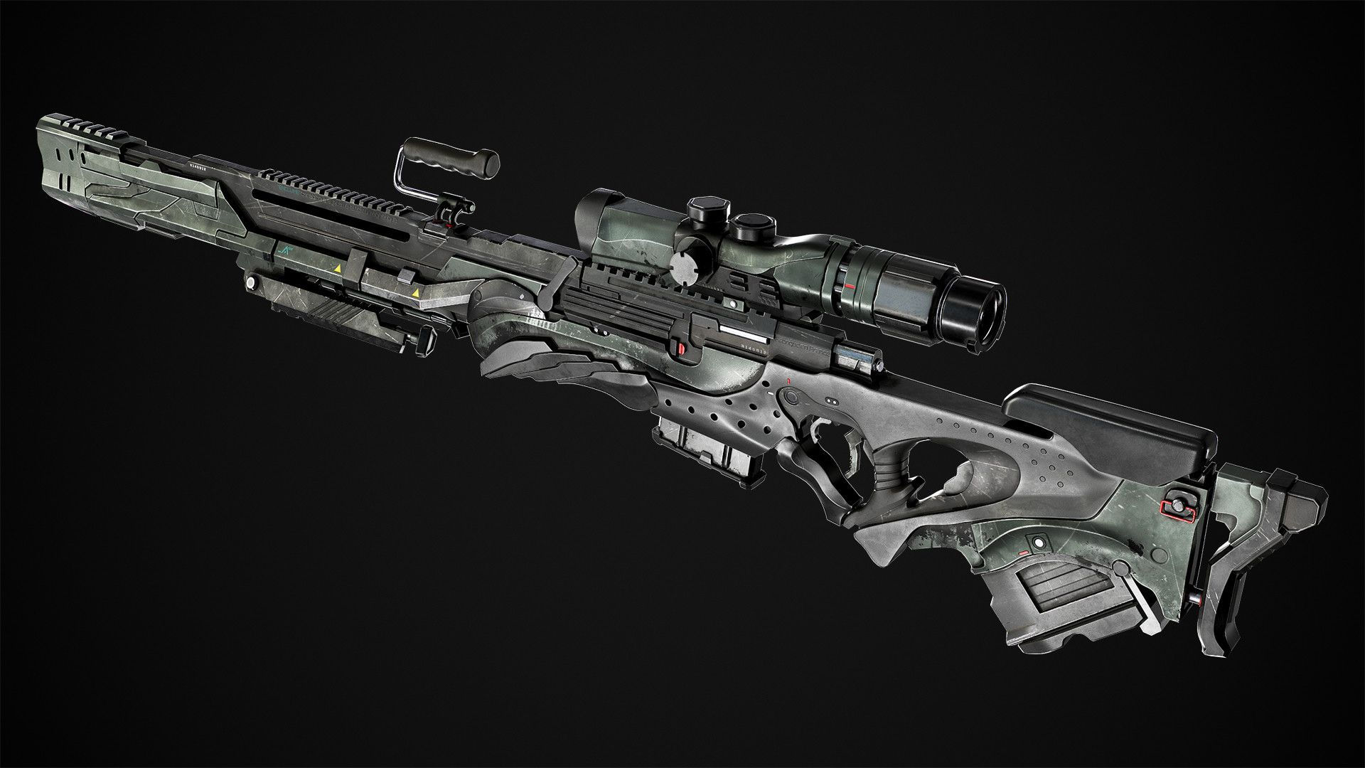 Wallpaper #Lx1VLZMBlOZrFDOk_dAO207 Artstation Sci Fi Sniper Rifle Gregory Trusov Ninja Weapons Sci Fi