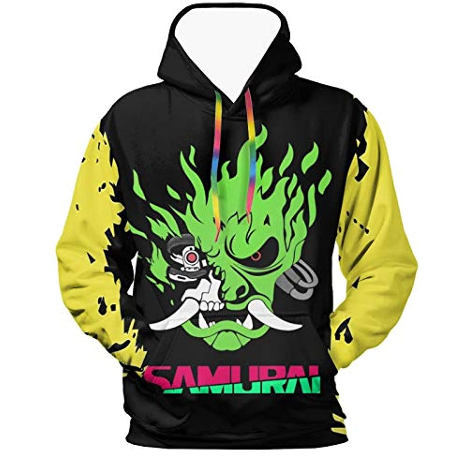 Wallpaper #r0VckI4B7YBJg1BVDp1n0 Cyberpunk 2077 Hoodie Onicyborg Samurai 3D Print Hooded Pullover in