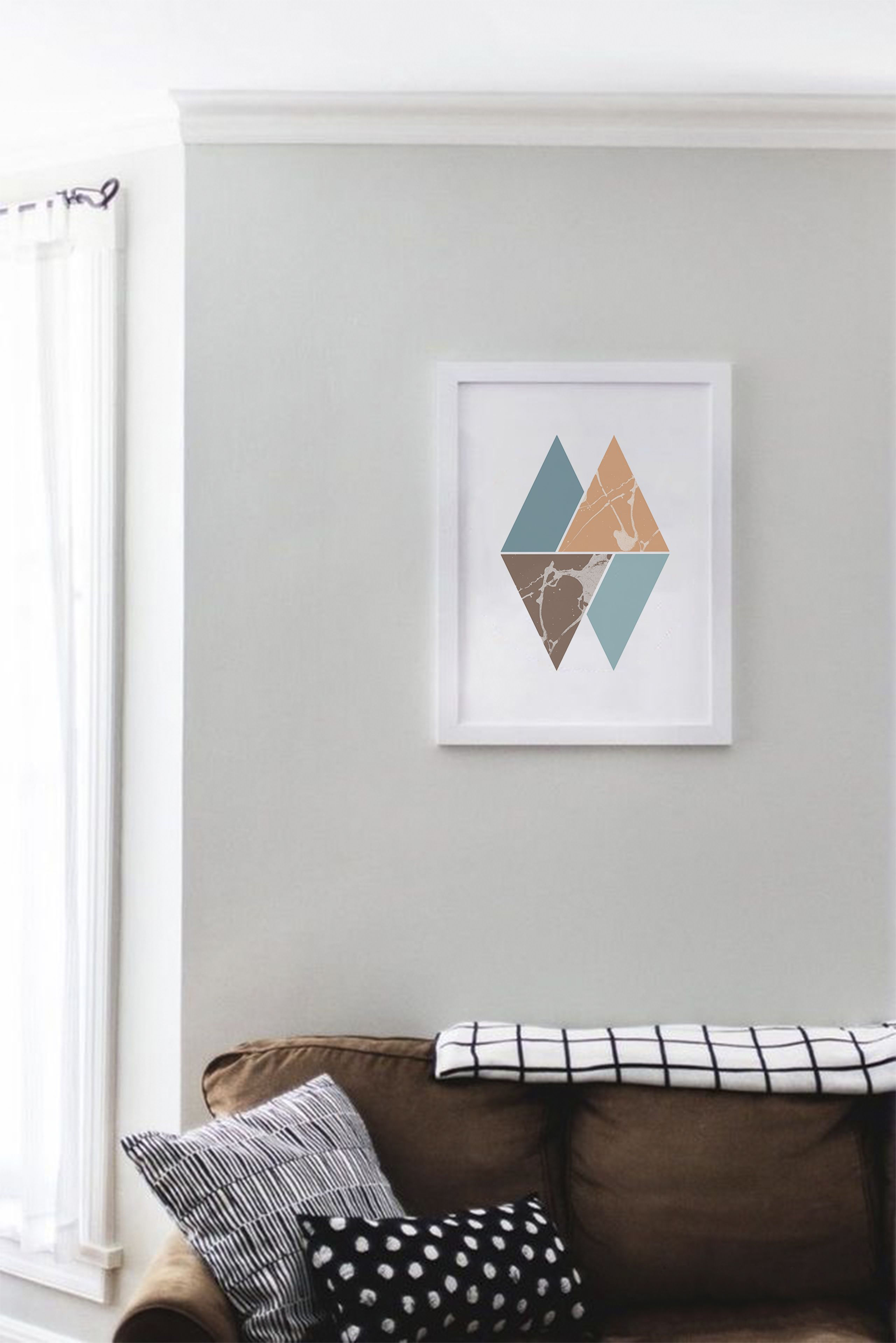 Wallpaper #a2flDJMBSpphPi3-ROG857 Turquoise Triangles Wall Art Print Minimalism Geometric Print
