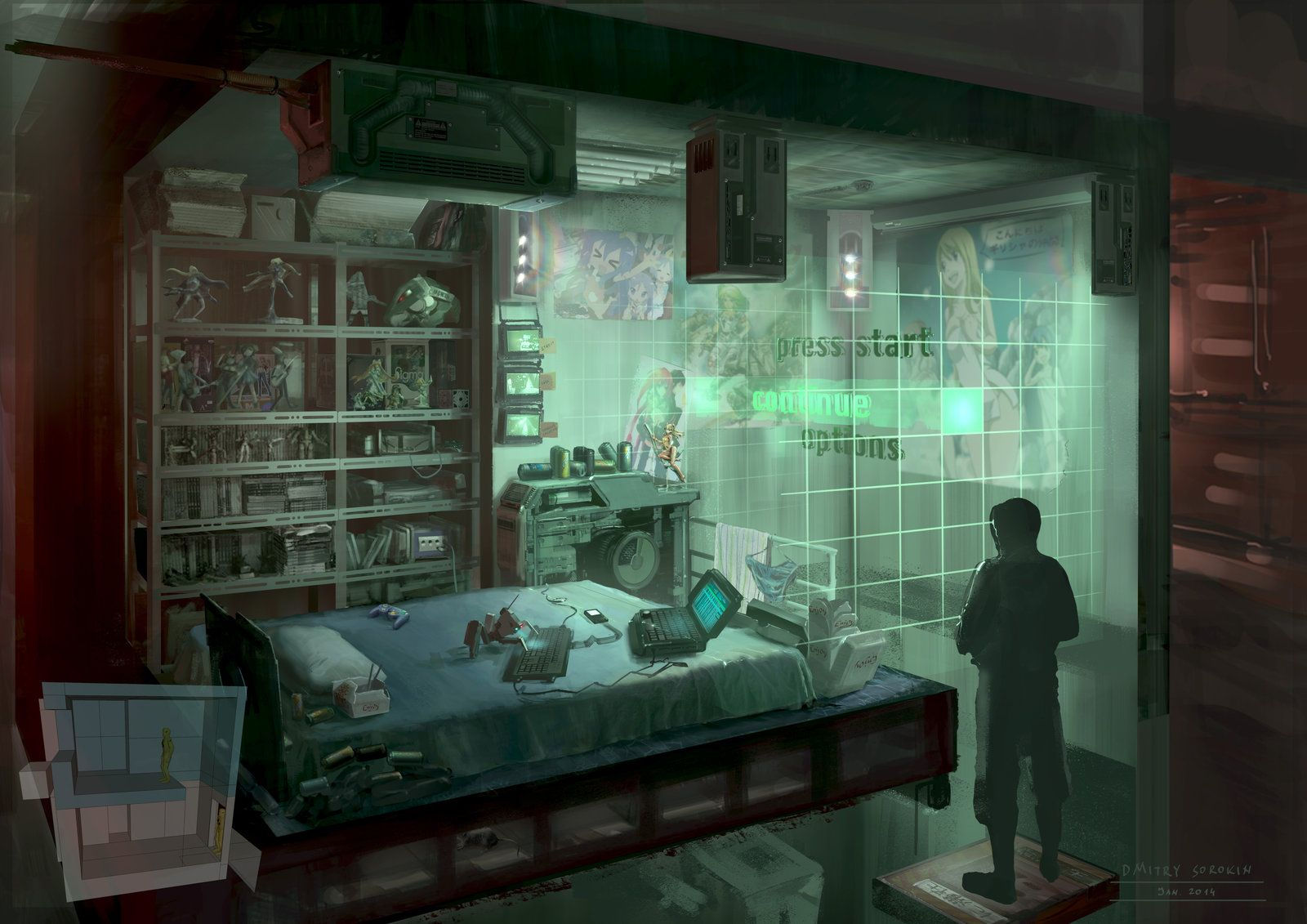 Wallpaper #HBlFAo8BtGB6xQ786Epr58 Cyberpunk Otaku Place Bedroom by Dsorokin755deviantartcom on