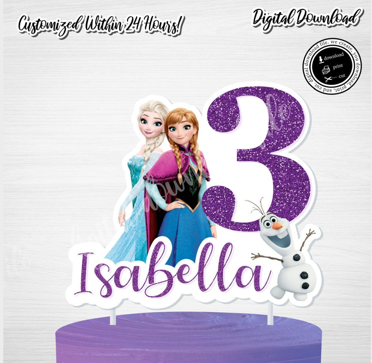 Wallpaper #92B6C Frozen Cake Topper Printable