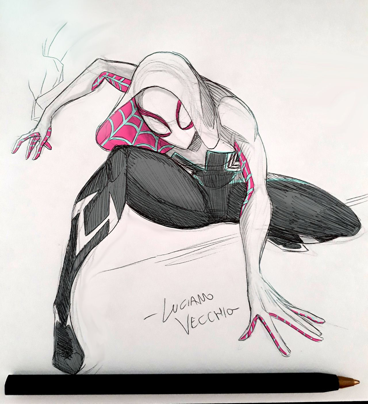 Wallpaper #w_SBOpMBKFX8bn3r_Hjv288 Spider Gwen Sketch Spider Gwen Spiderman Sketches Marvel Drawings