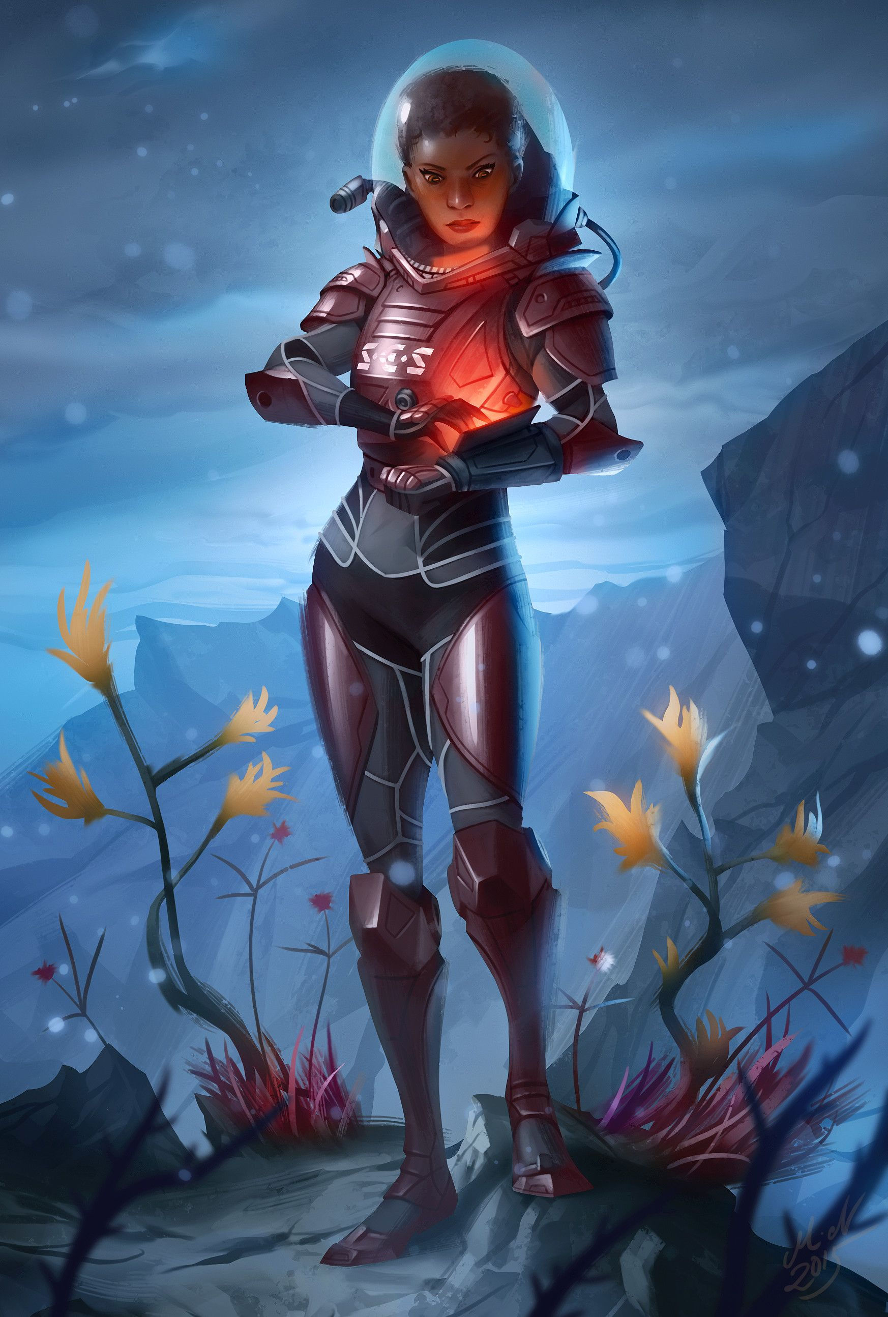 Wallpaper #OxncHo8BtGB6xQ78cHo520 Artstation Space Exploration Suit Magnus Noren Space Girl Art Space