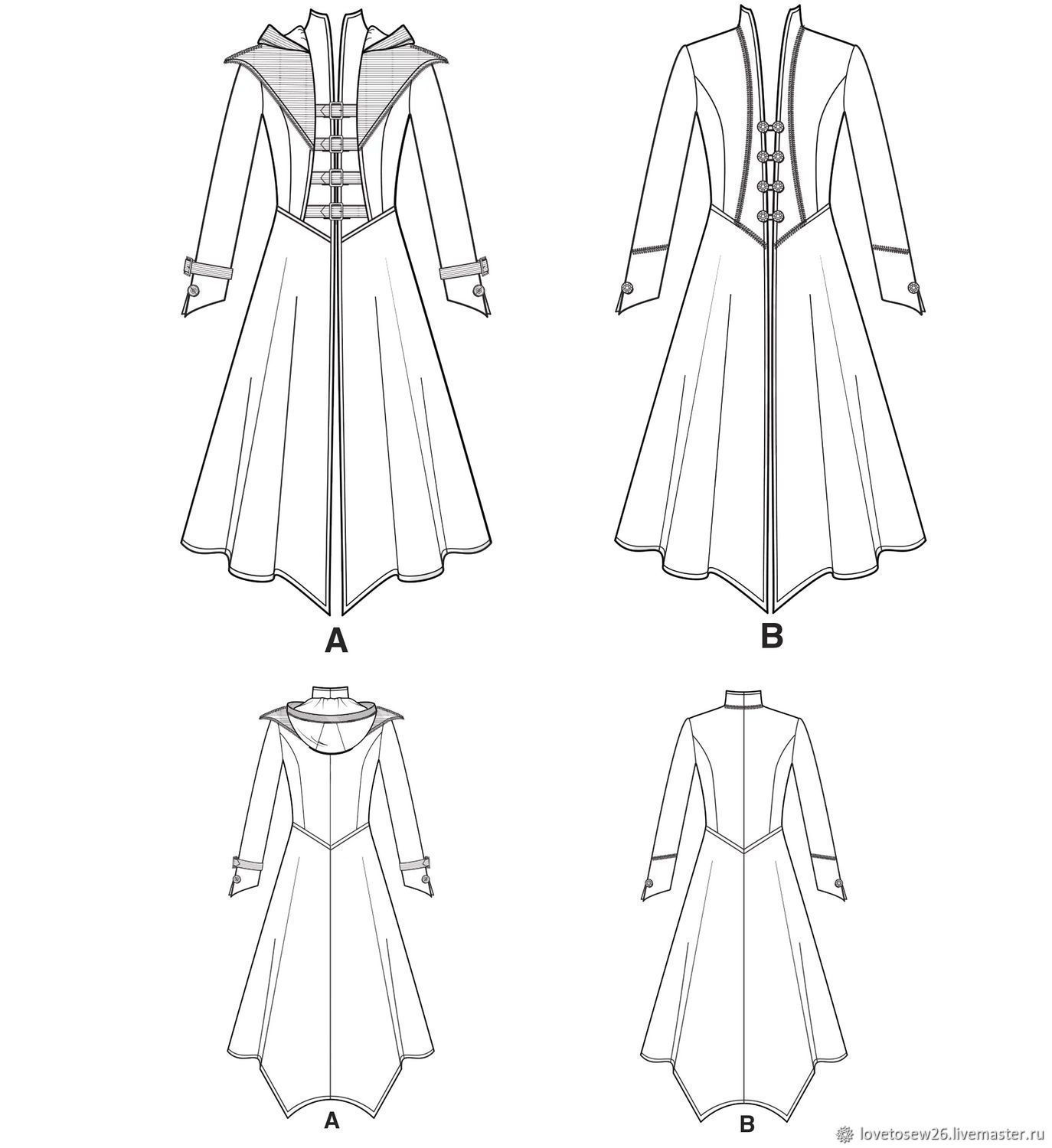 Wallpaper #kyxGSZMB0E1QgA7wmPIG315 Sewing Pattern Cosplay Halloween Carnaval Steampunk Gothic Coat S8769