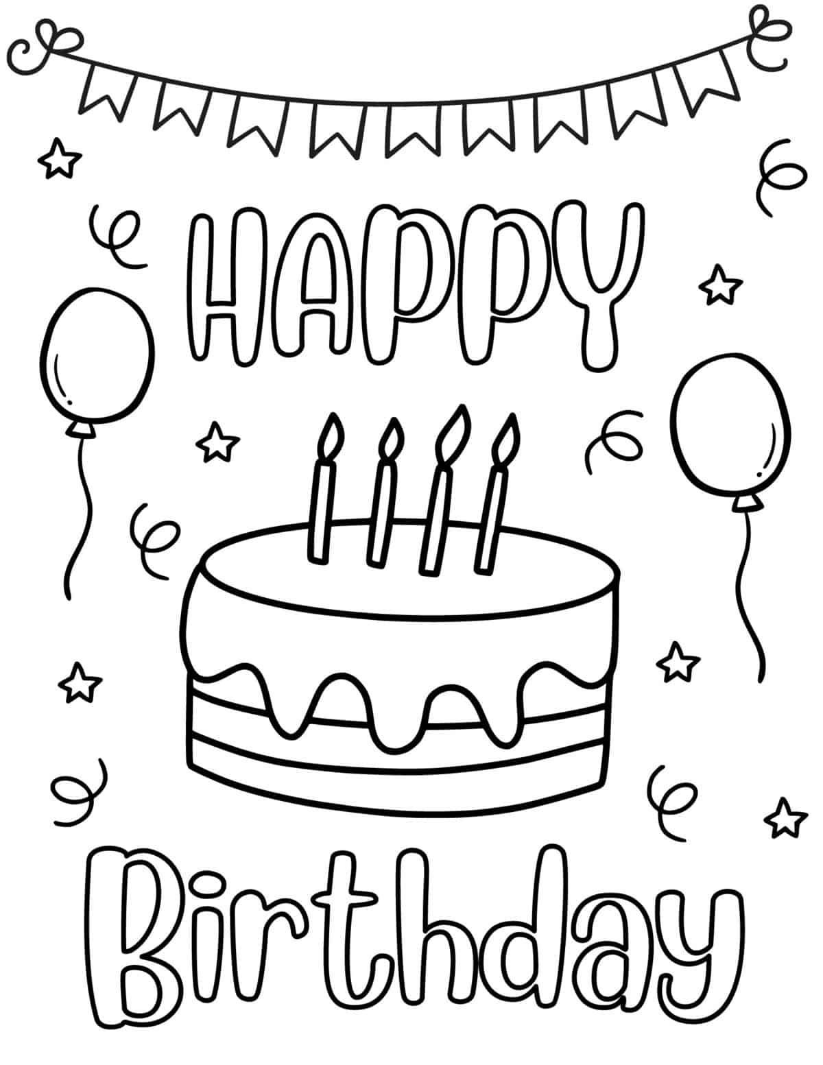 Wallpaper #nfRnOpMBKFX8bn3rLXiG490 30 Free Printable Happy Birthday Coloring Pages for Kids