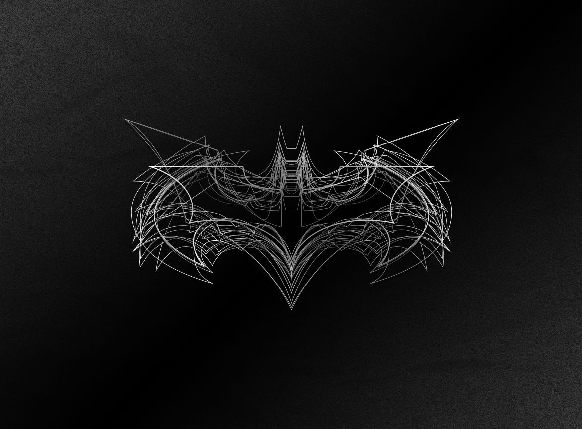 Wallpaper #-0V6jo4B7YBJg1BVf5yq30 Batman Logo in White Lines on a Black Background