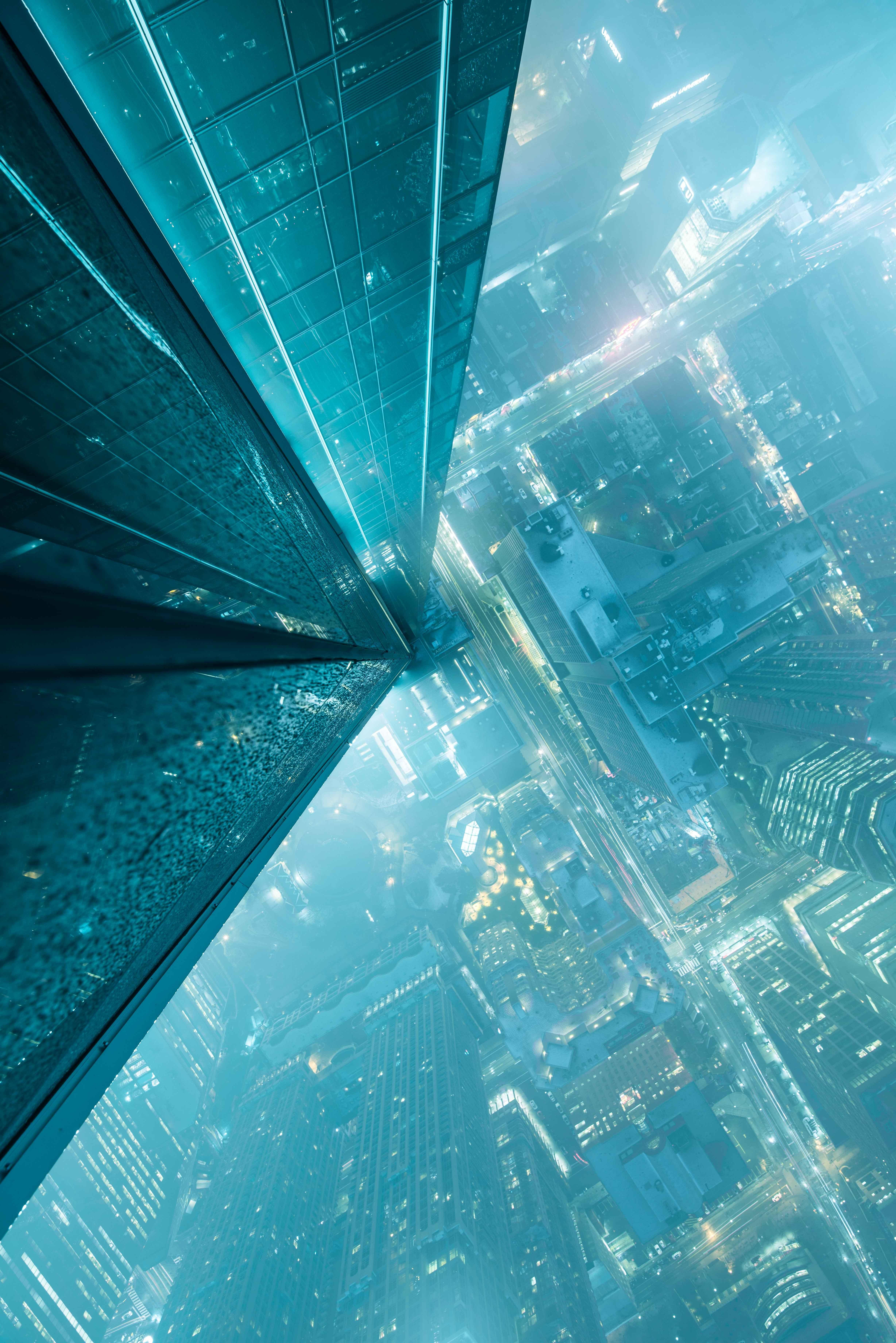 Wallpaper #63P7gY4BFI5NbQksYRjO59 Tronto Enter the Grid Cyberpunk City Sci Fi Concept Art
