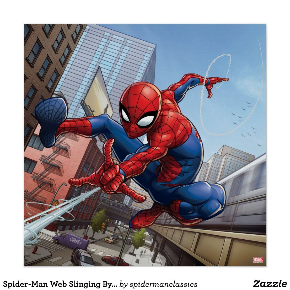 Wallpaper #130X8o4Bnwiau_P6sQpC2 Spider Man Web Slinging by Train Poster Zazzlecom Spiderman Train